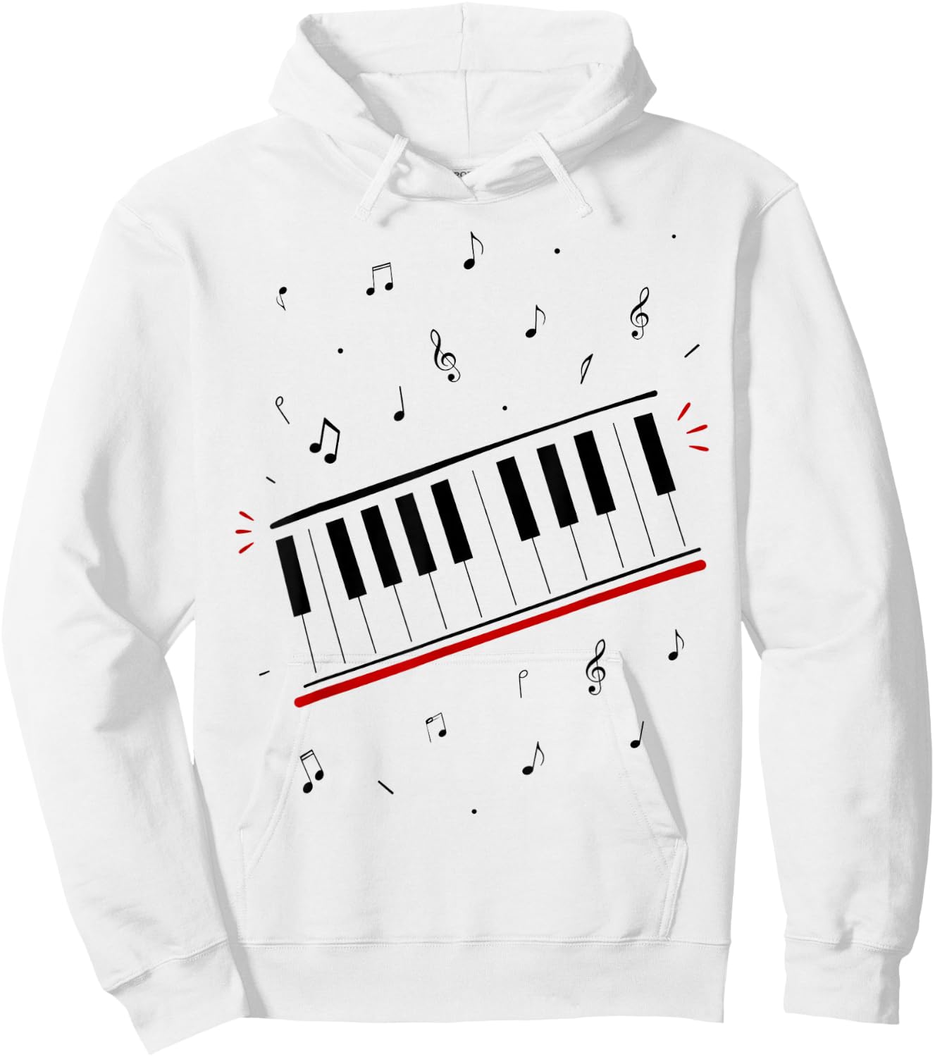 Piano Beat Keyboard Musiknoten Pianist Musikinstrument Hoodie - Hoodie | White