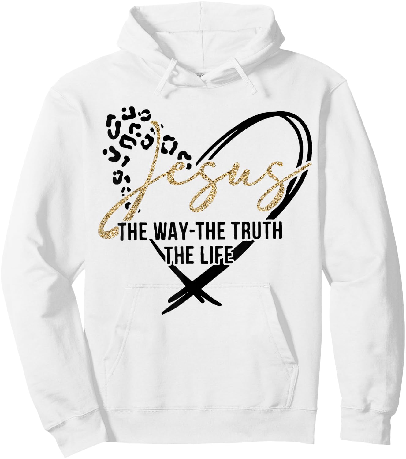 Jesus The Way The Truth The Life, Jesus, Leopard Gepard Hoodie - Hoodie | White