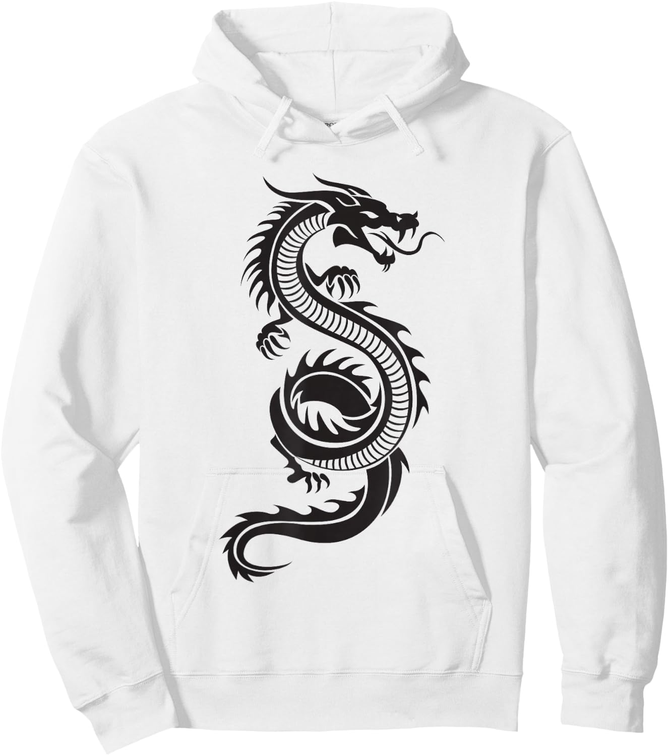 Martial Arts Red Chinese Firedrake Dragon Print Art Hoodie - Hoodie | White