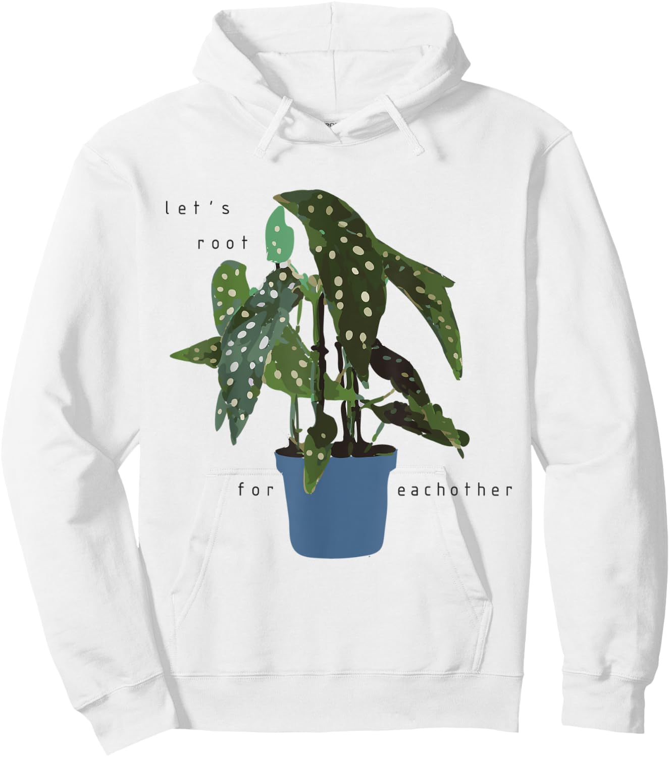 Let's Root For Eachother - polka dotted begonia Hoodie - Hoodie | White