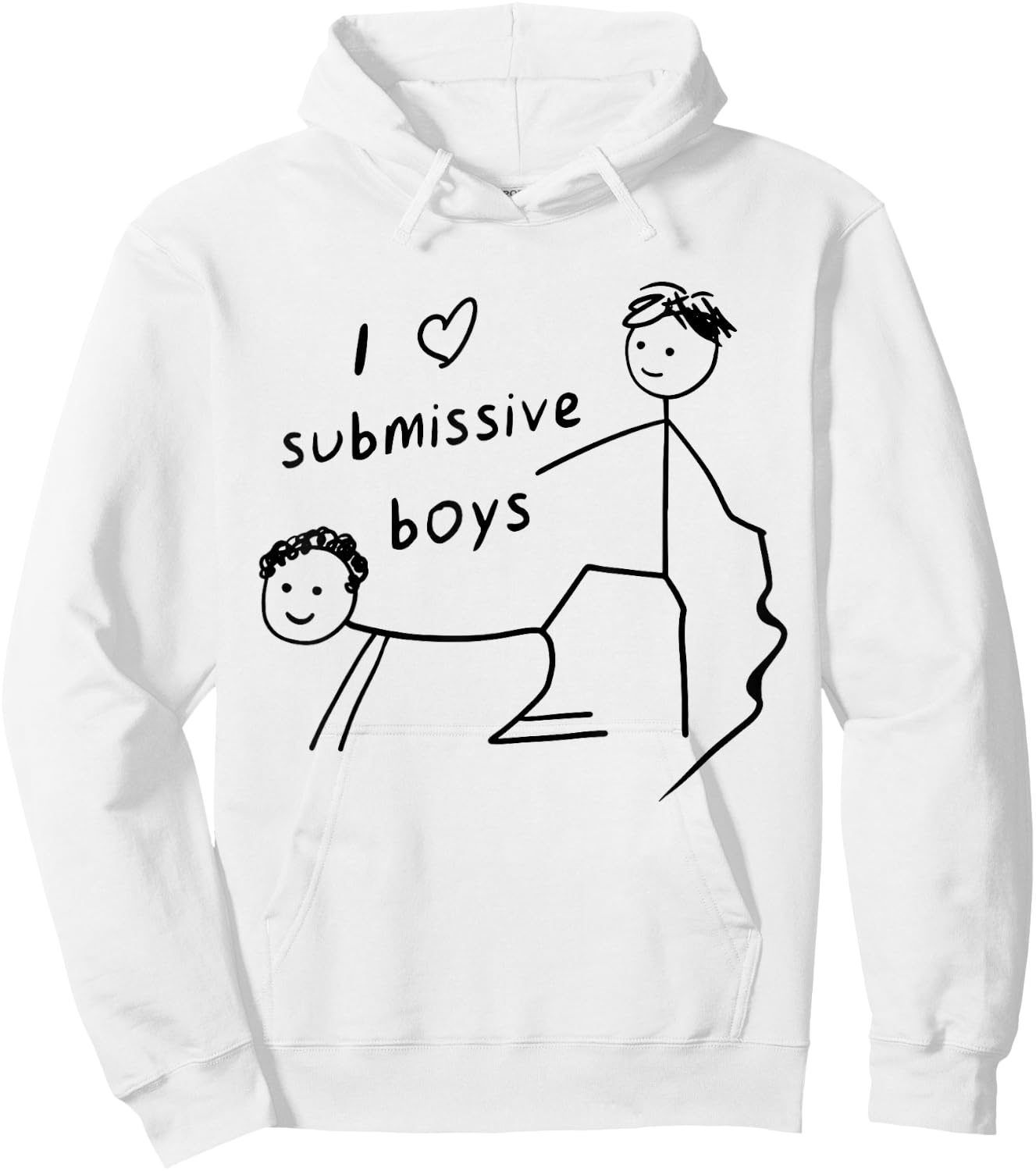 I Heart Submissive Boys Stick Figure Funny Quotes Hoodie - Hoodie | White