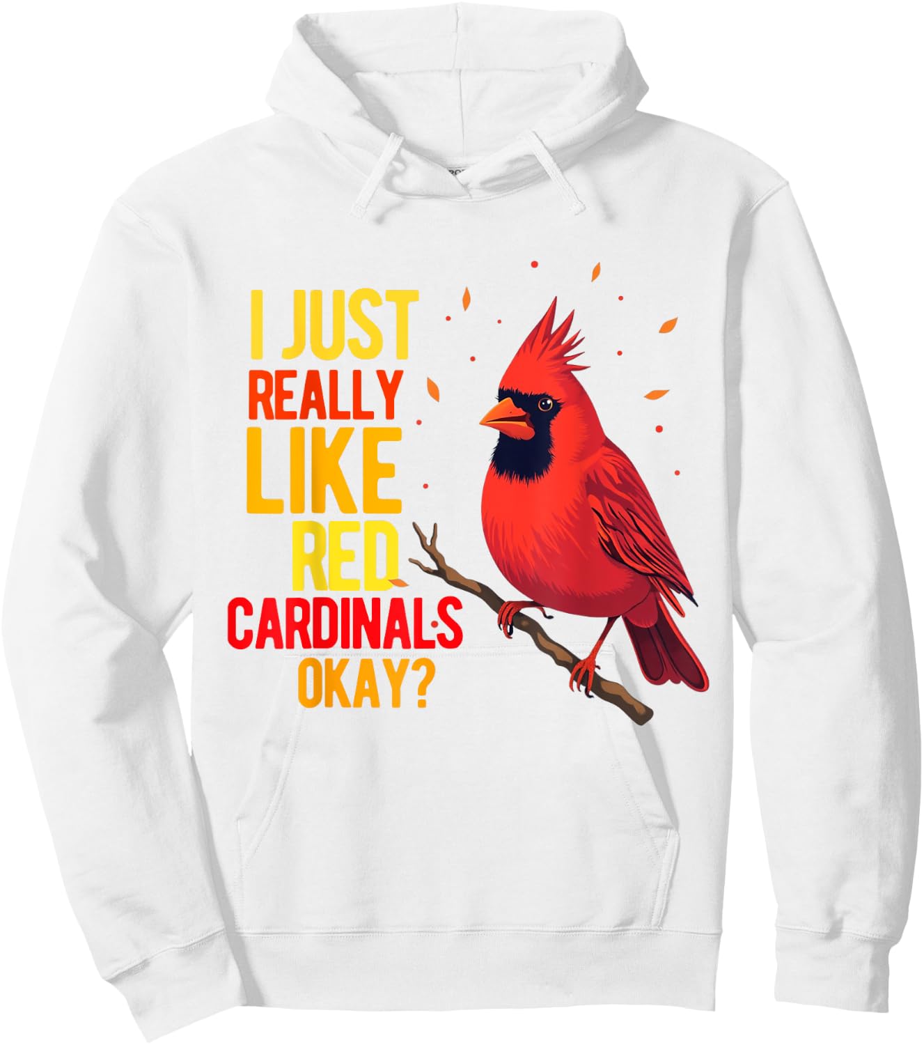 Red Cardinal Bird Women Men Girl Boys Northern Cardinal Hoodie - Hoodie | White