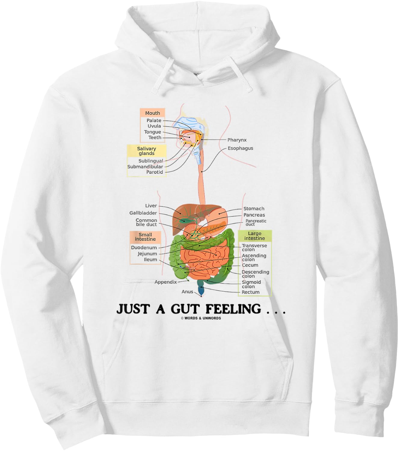 Just A Gut Feeling Digestive System Humor Hoodie - Hoodie | White