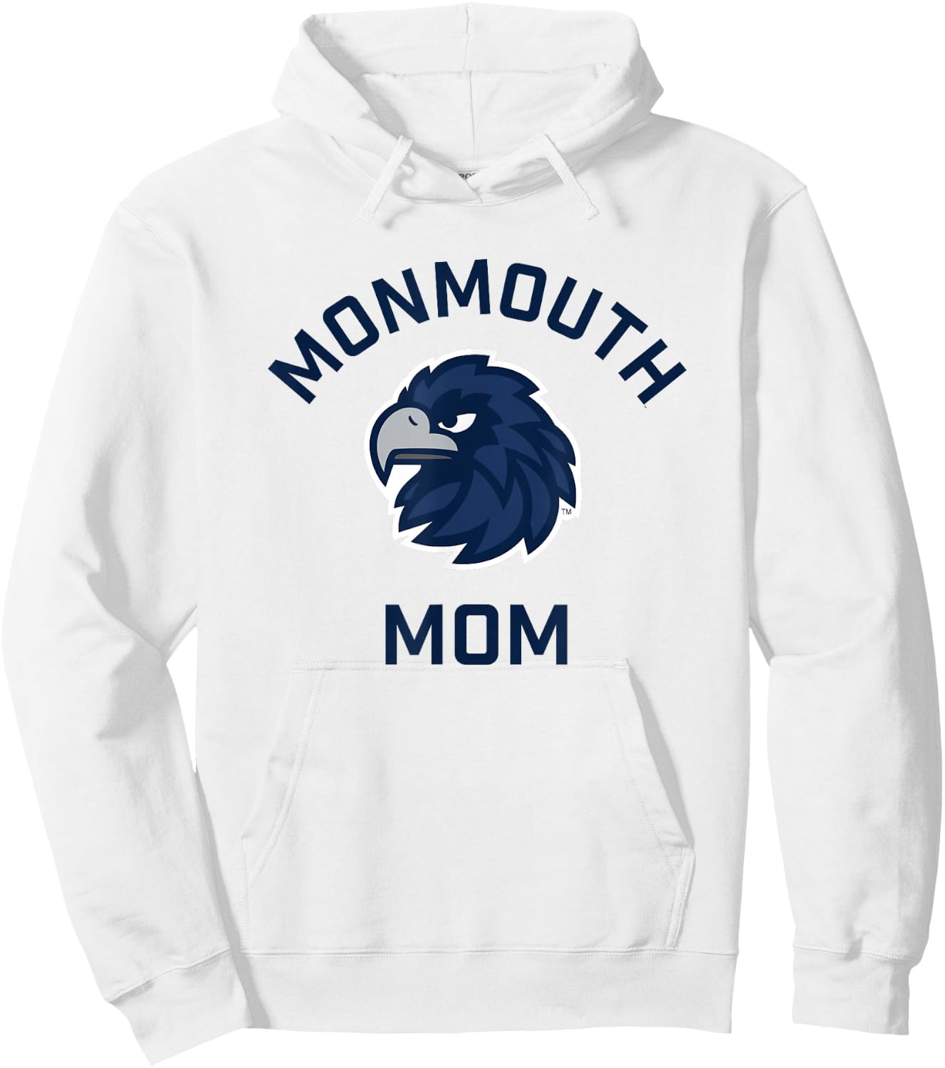 Monmouth University Hawks Arched Mom Hoodie - Hoodie | White