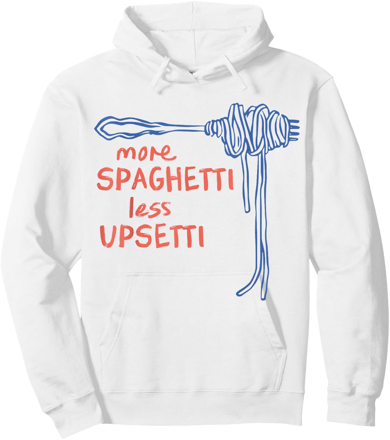 Spaghetti Graphic Funny Food Humour , White Hoodie - Hoodie | White