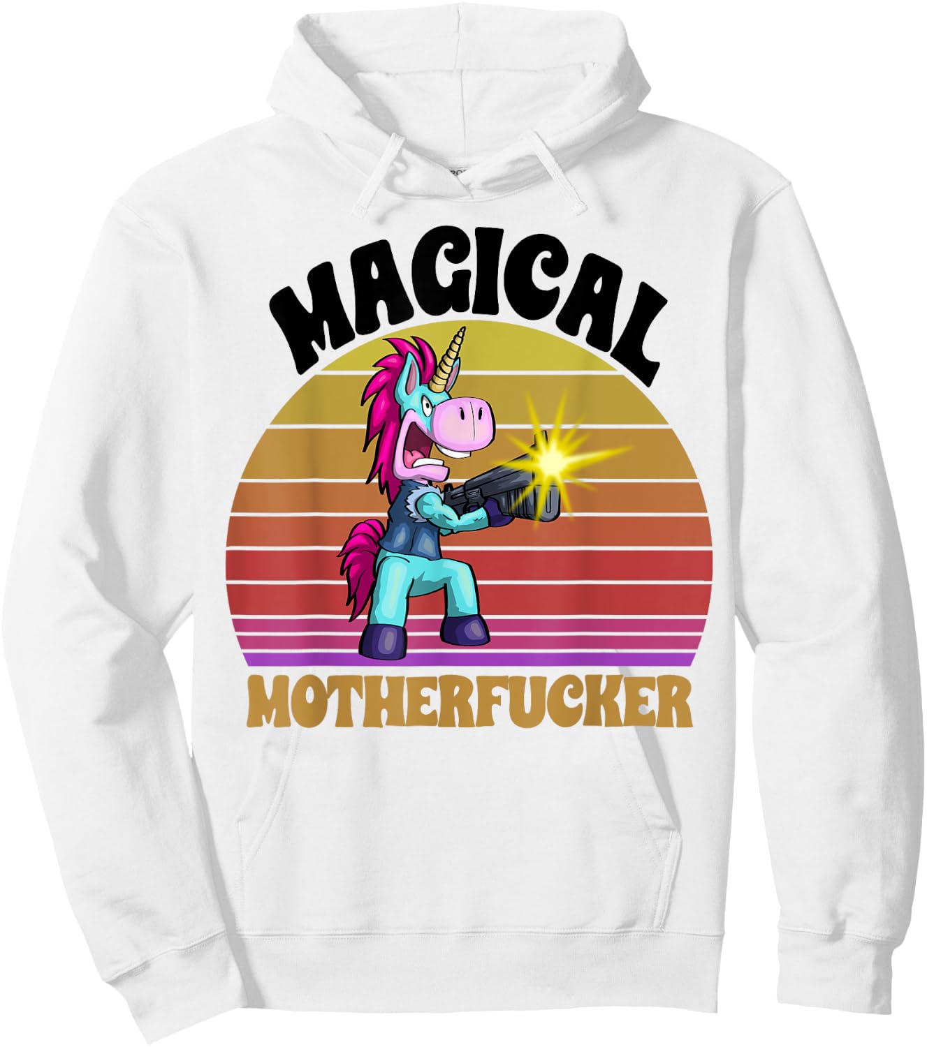 Magical Motherfucker Unicorn Love Fantasy Mad Angry Funny Hoodie - Hoodie | White