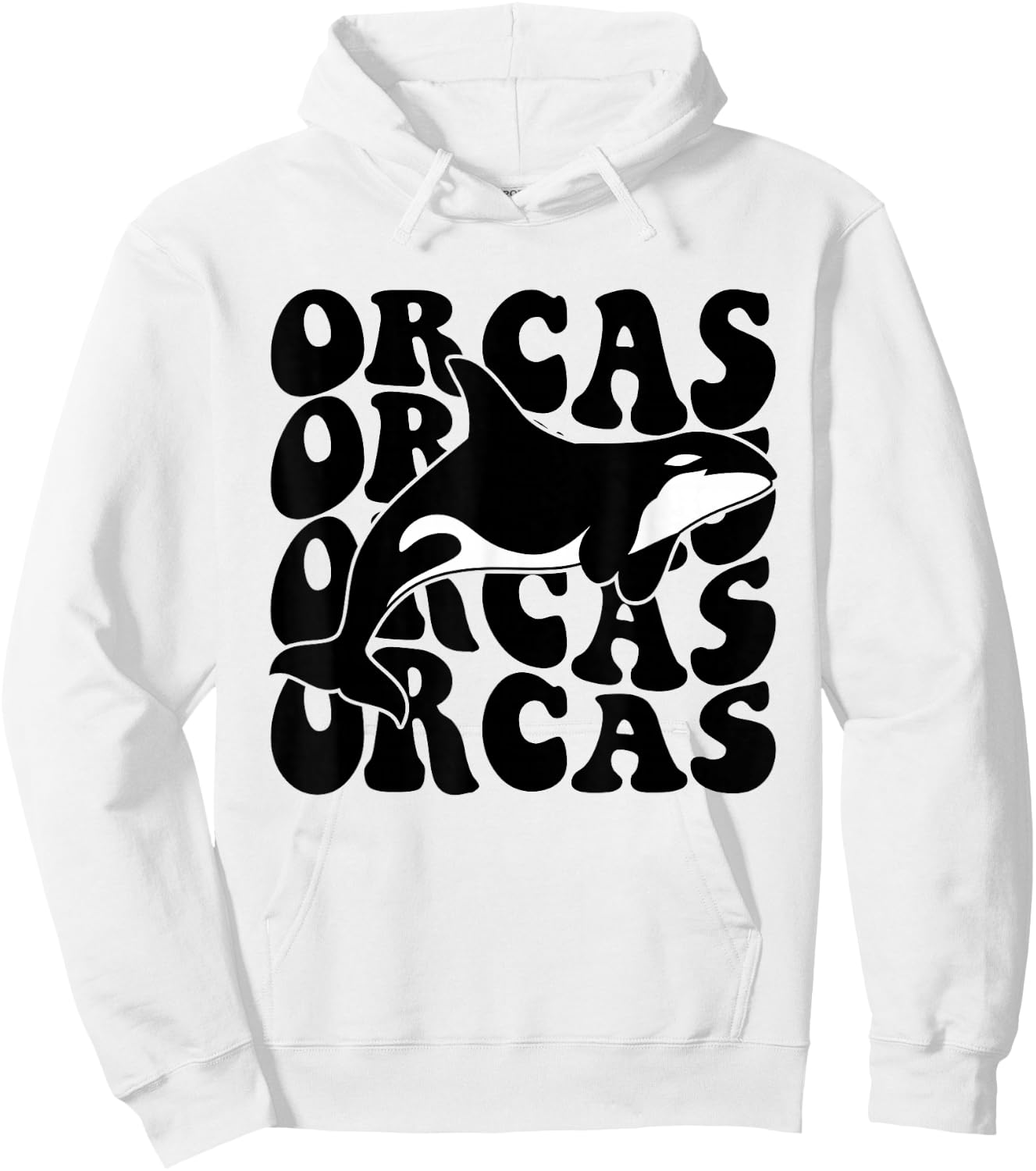 Orcas - Orca Whale Groovy Retro Hoodie - Hoodie | White