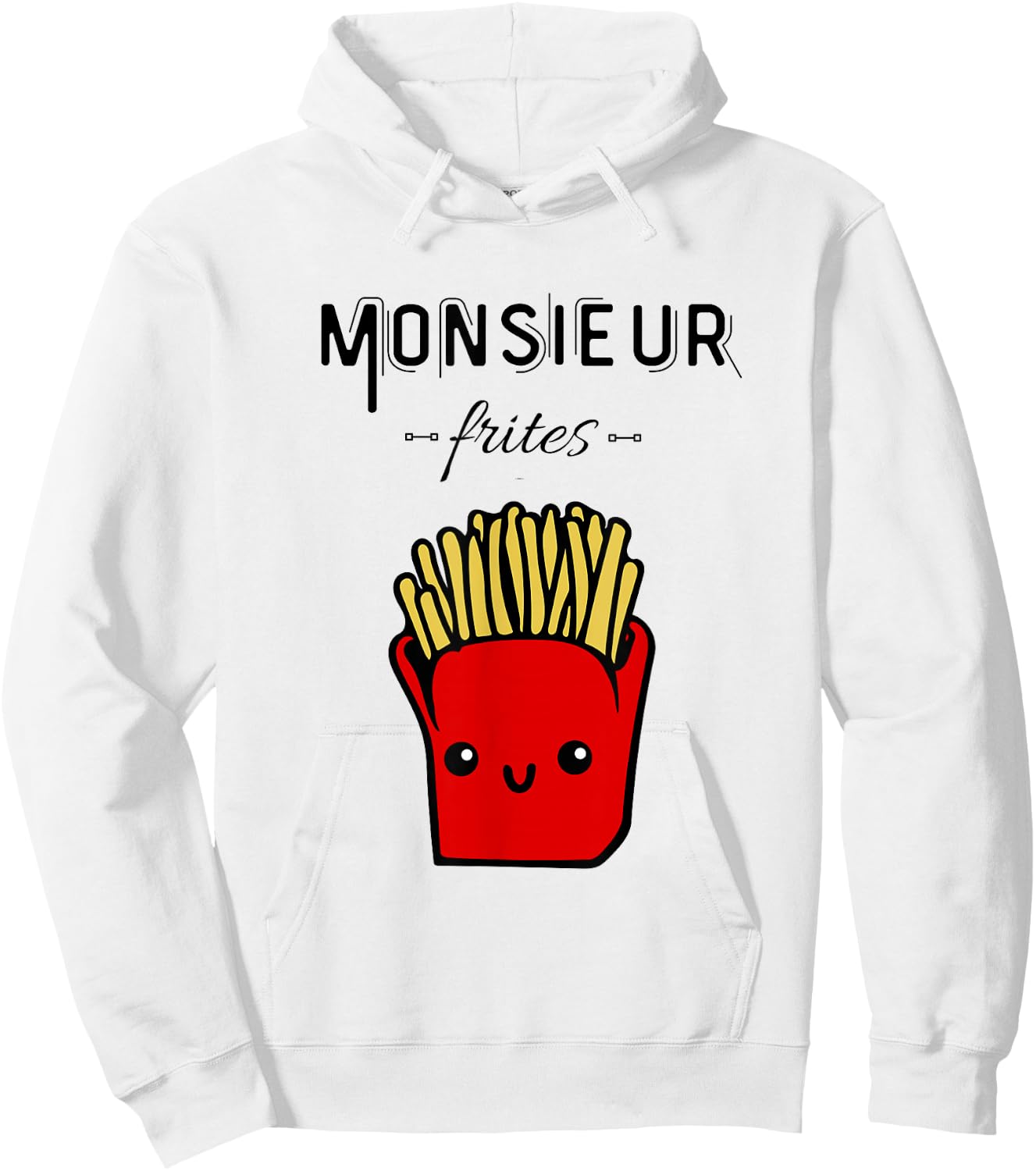 Funny Mr Fries Gift Potato Fast Food Humour , grey, S Hoodie - Hoodie | White
