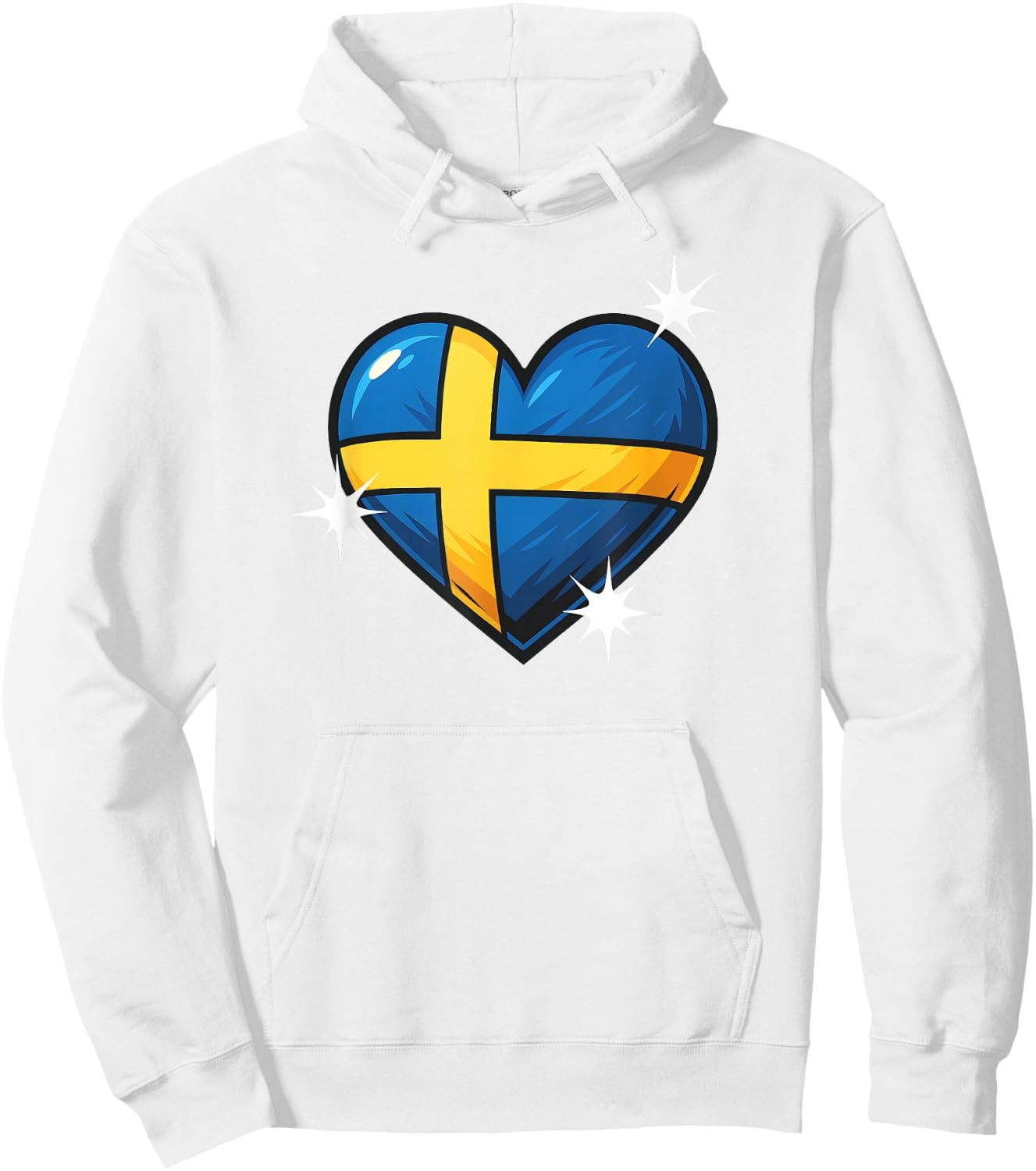 Drapeau suédois en forme de cœur pour femmes, hommes et enfants. Jaune et bleu Suède Hoodie - Hoodie | White