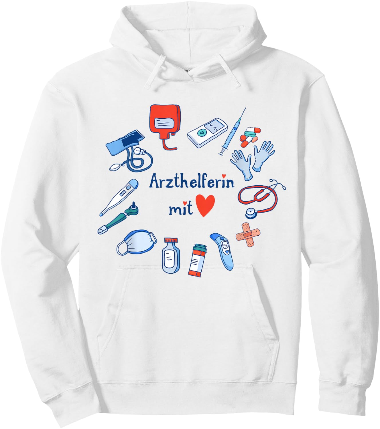Arzthelferin mit Herz Dankeschön Arztpraxis Danke Praxisteam Hoodie - Hoodie | White