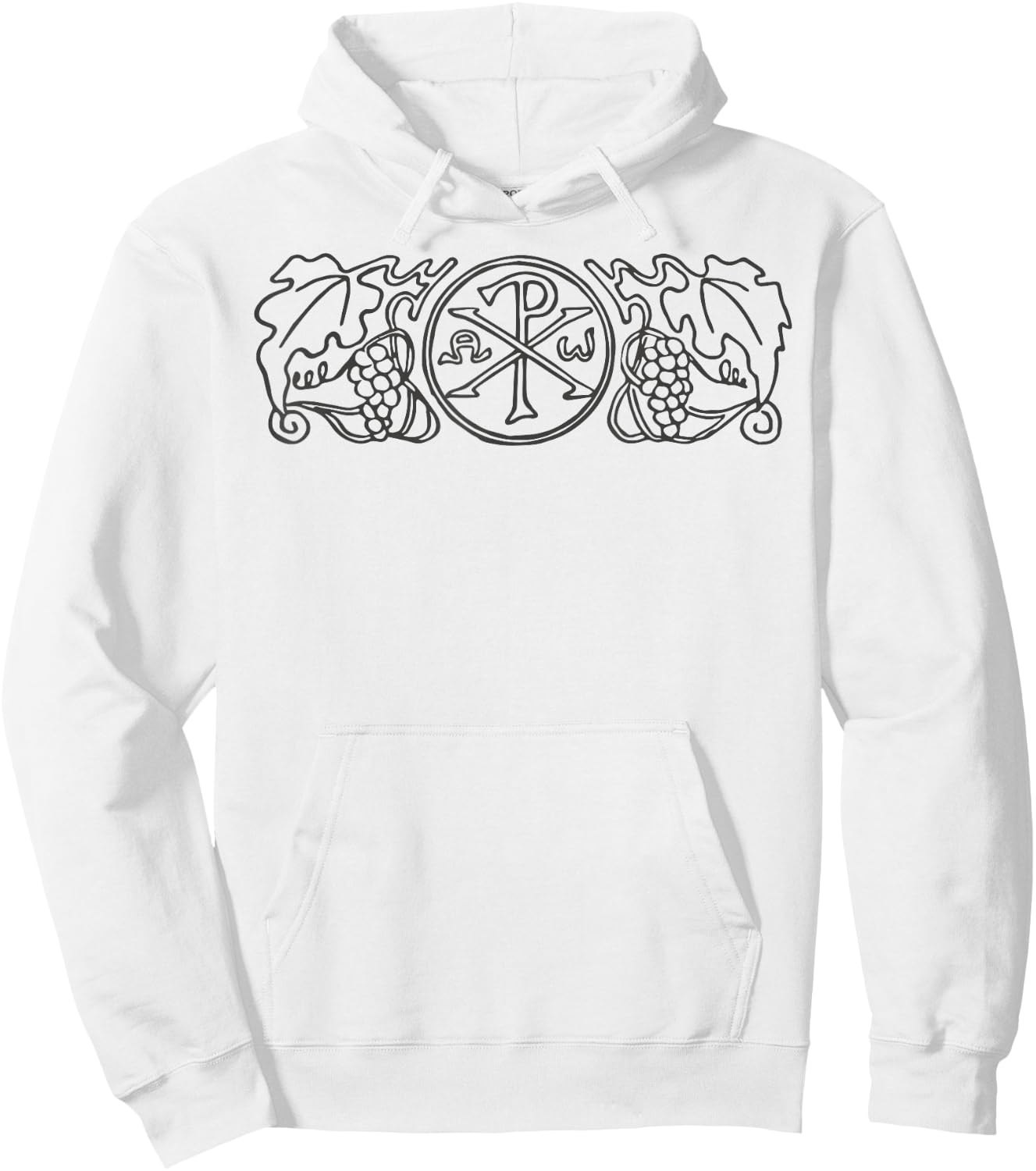 Chi-Rho Christogram Alpha and Omega Labarum Catholic Symbols Hoodie - Hoodie | White