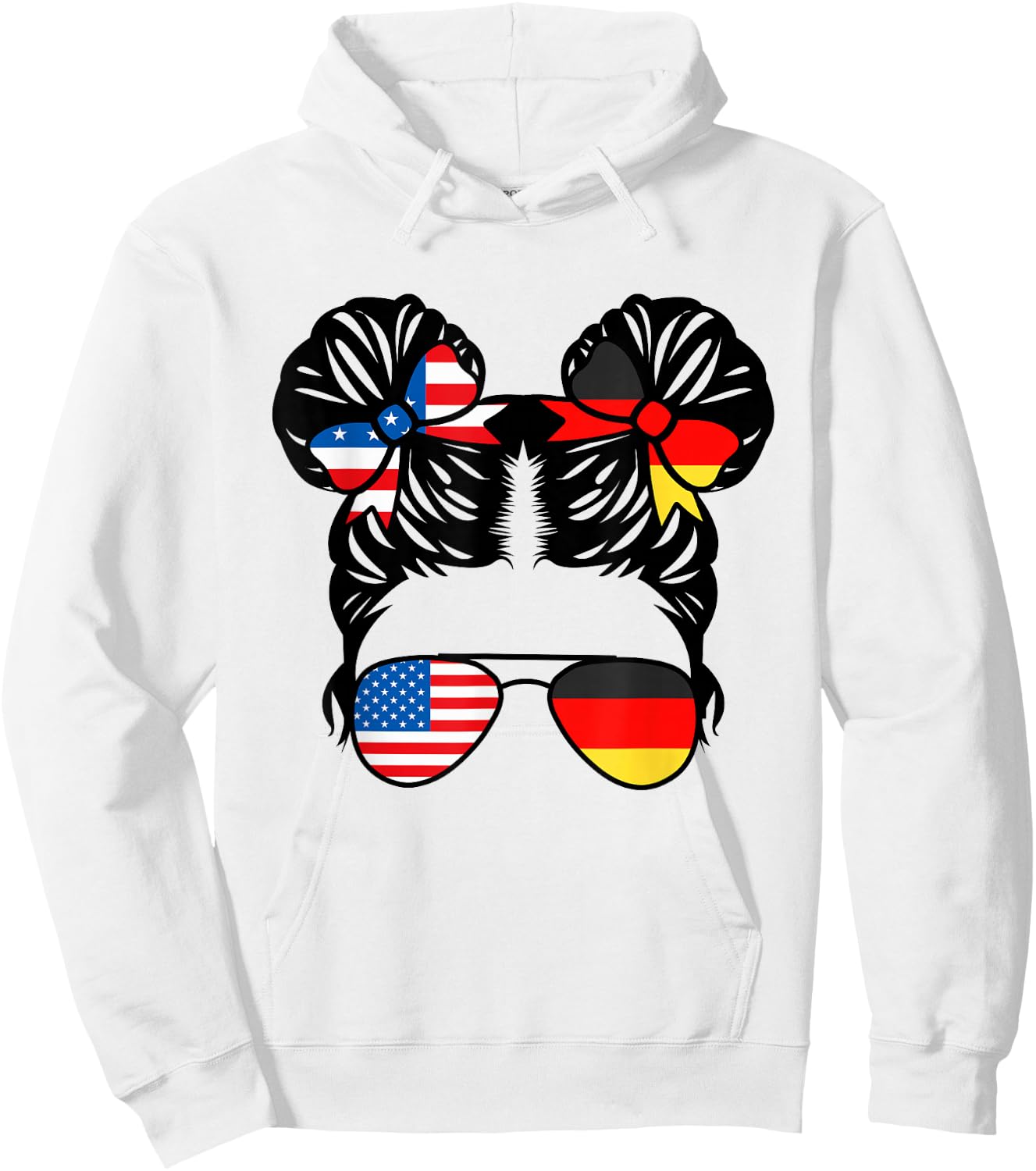 Half American Half German Girl USA Germany Flag Patriot Small Hoodie - Hoodie | White