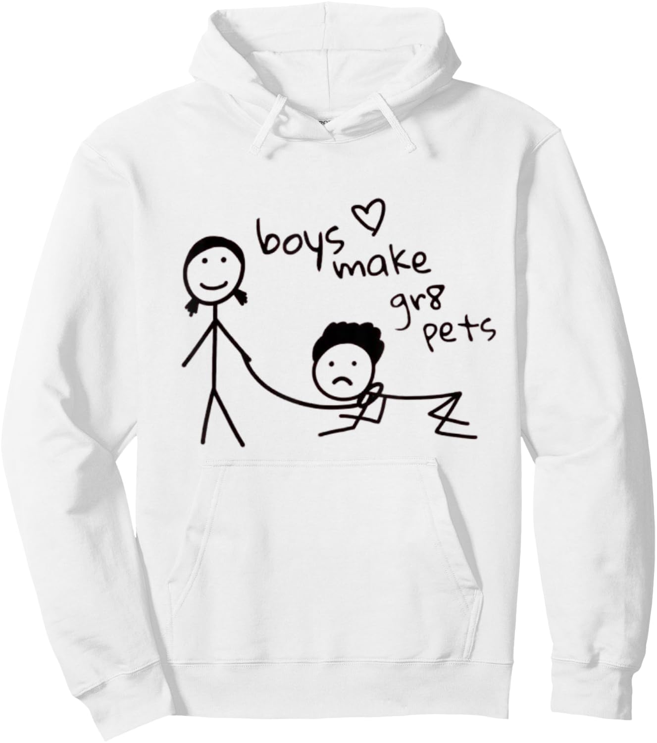 Boys Make Great Pets Funny Kids Drawing Y2k Feminist Slogan , white, S Hoodie - Hoodie | White