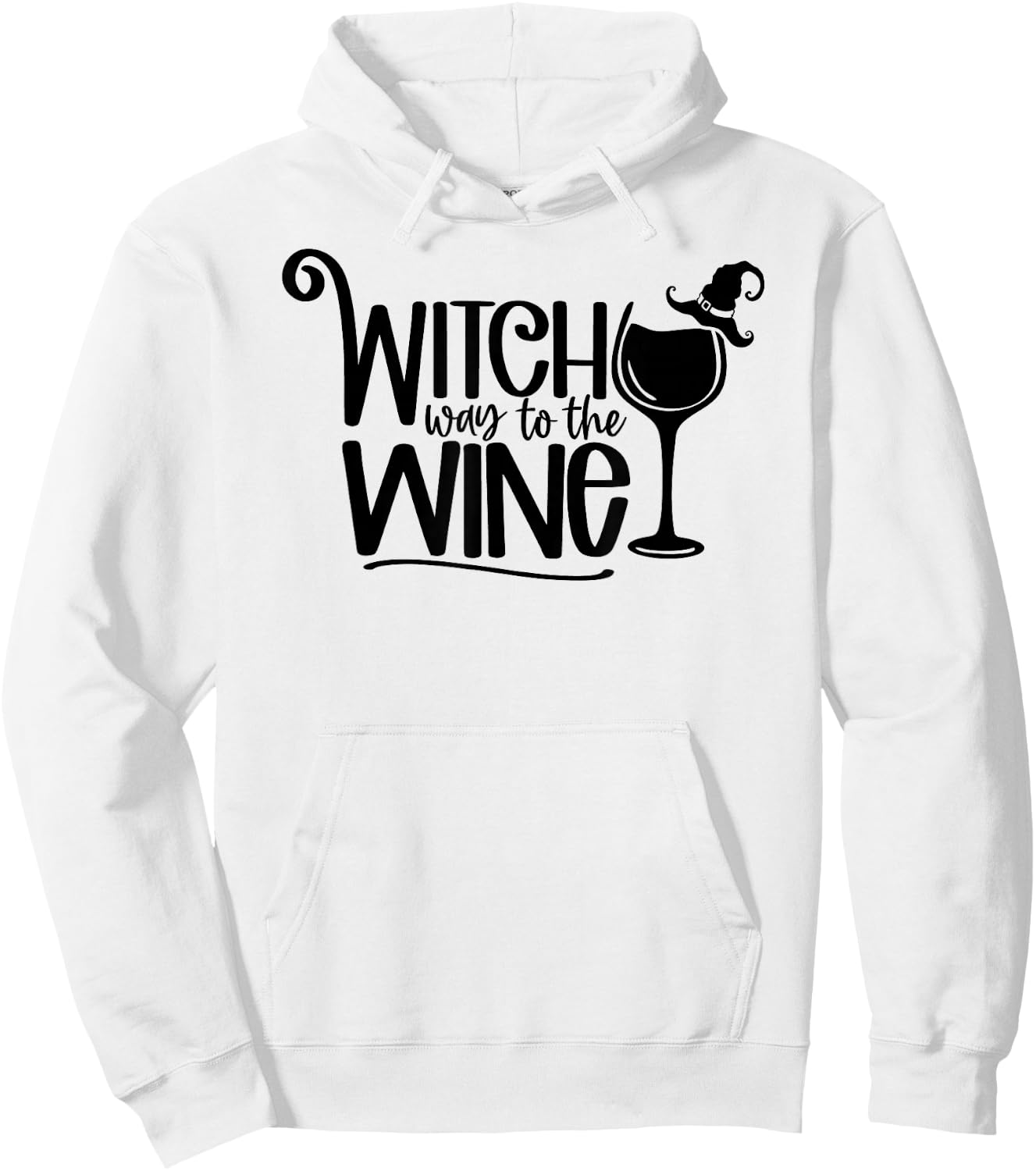 Witch Way To The Wine Halloween Hoodie - Hoodie | White
