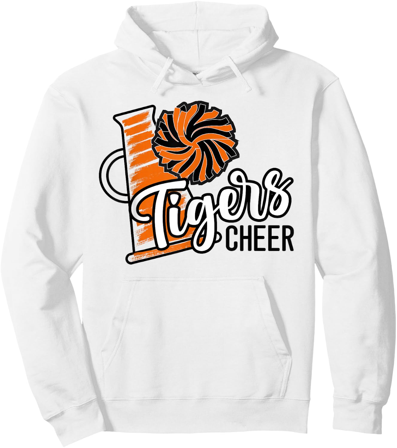 Tigers Cheer Orange Black cheerleading school spirit girls Hoodie - Hoodie | White