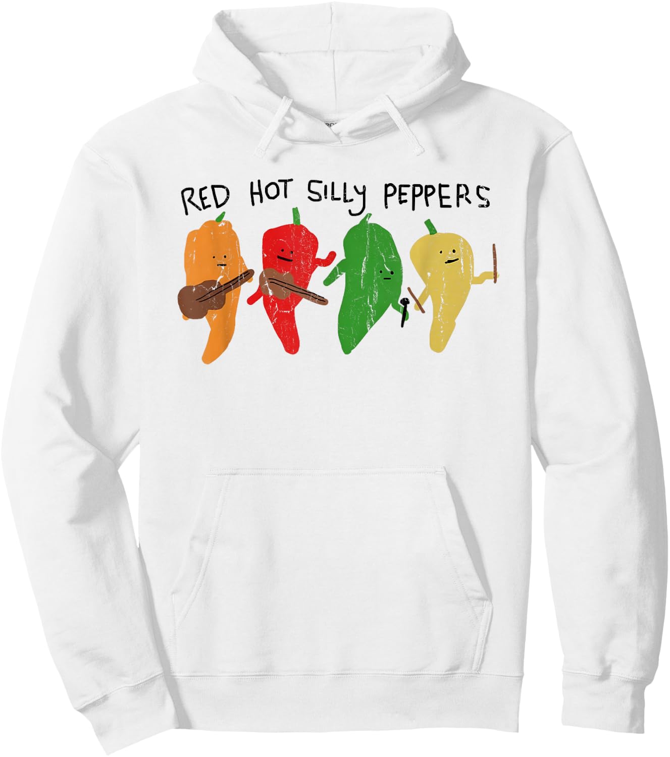 Red Hot Silly Peppers, Meme Funny, Cartoon Silly Hoodie - Hoodie | White