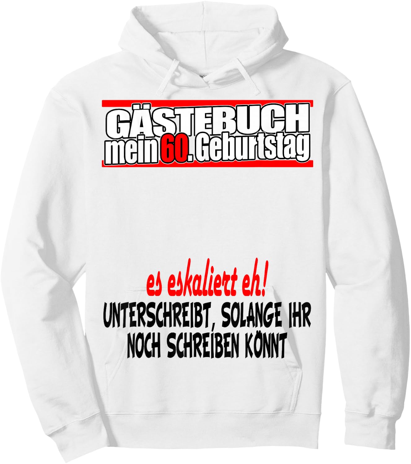 Guest Book 60 Years 60th Birthday Man Woman Party , White, s Hoodie - Hoodie | White