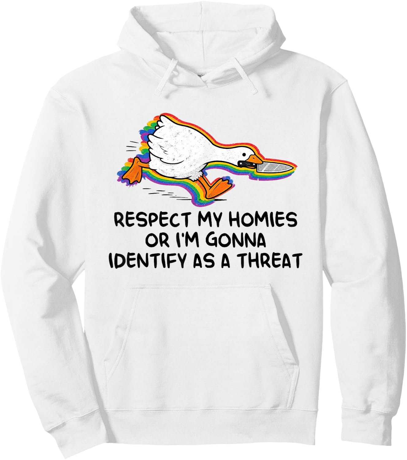 Respect My-Homies Or I'm Gonna Identify As A-Threat LGBTQ Hoodie - Hoodie | White