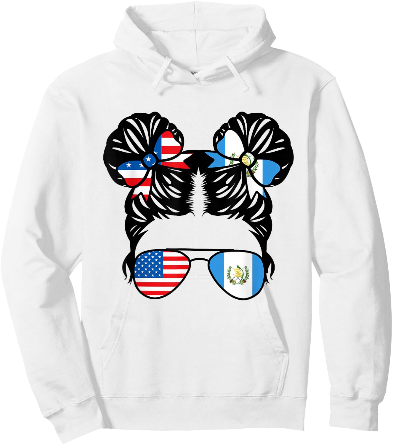 Half American Guatemalan Girl USA Guatemala Flag Patriot Small Hoodie - Hoodie | White