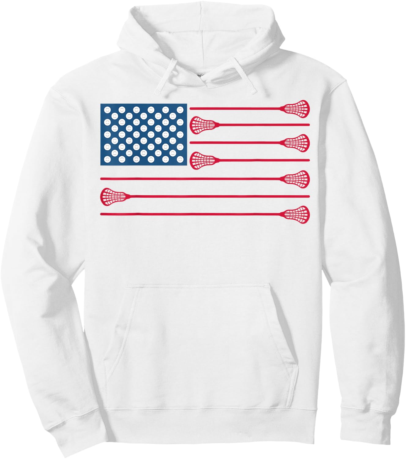 Lacrosse American Flag Cool Lacrosse Family Patriotic Lax Hoodie - Hoodie | White