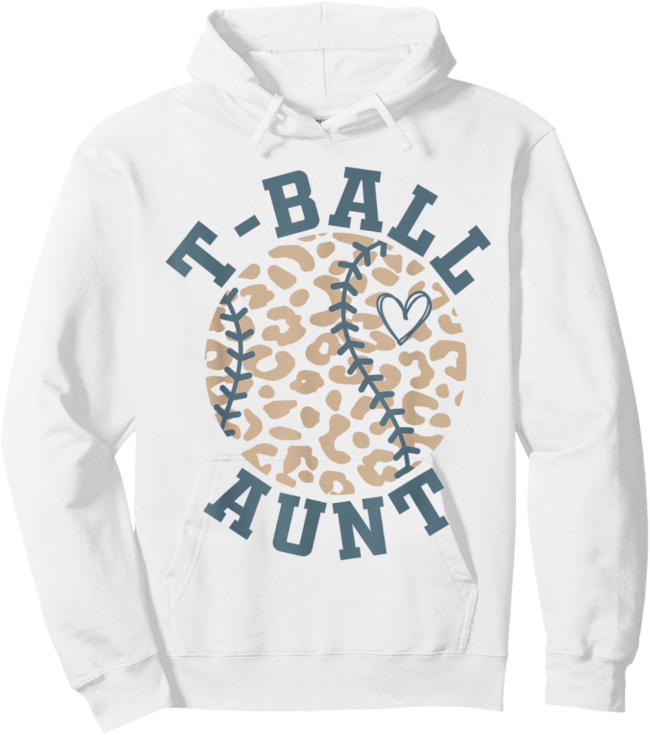 T Ball Aunt Leopard Ball Aunt Ball Season Hoodie - Hoodie | White