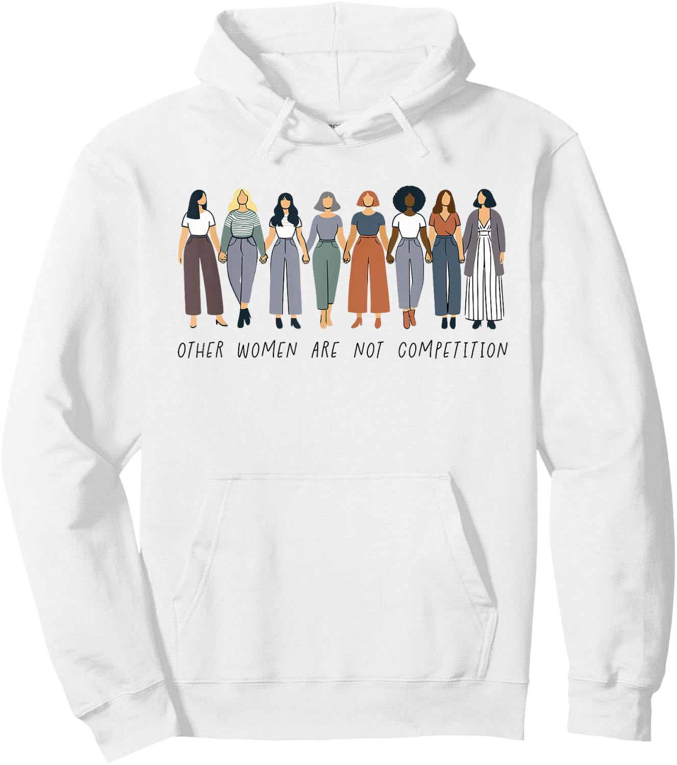 Feminism Saying Feminist Other Women Are Not Competition , gray, S Hoodie - Hoodie | White