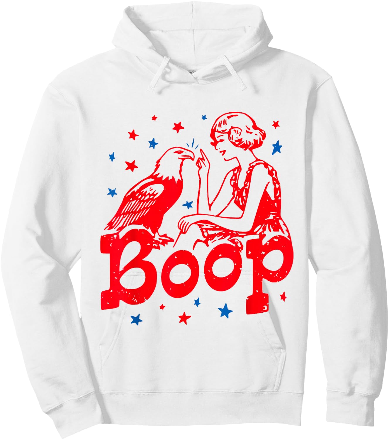 Boop Eagle Funny Patriotic, Retro Vintage 4th of July Hoodie - Hoodie | White
