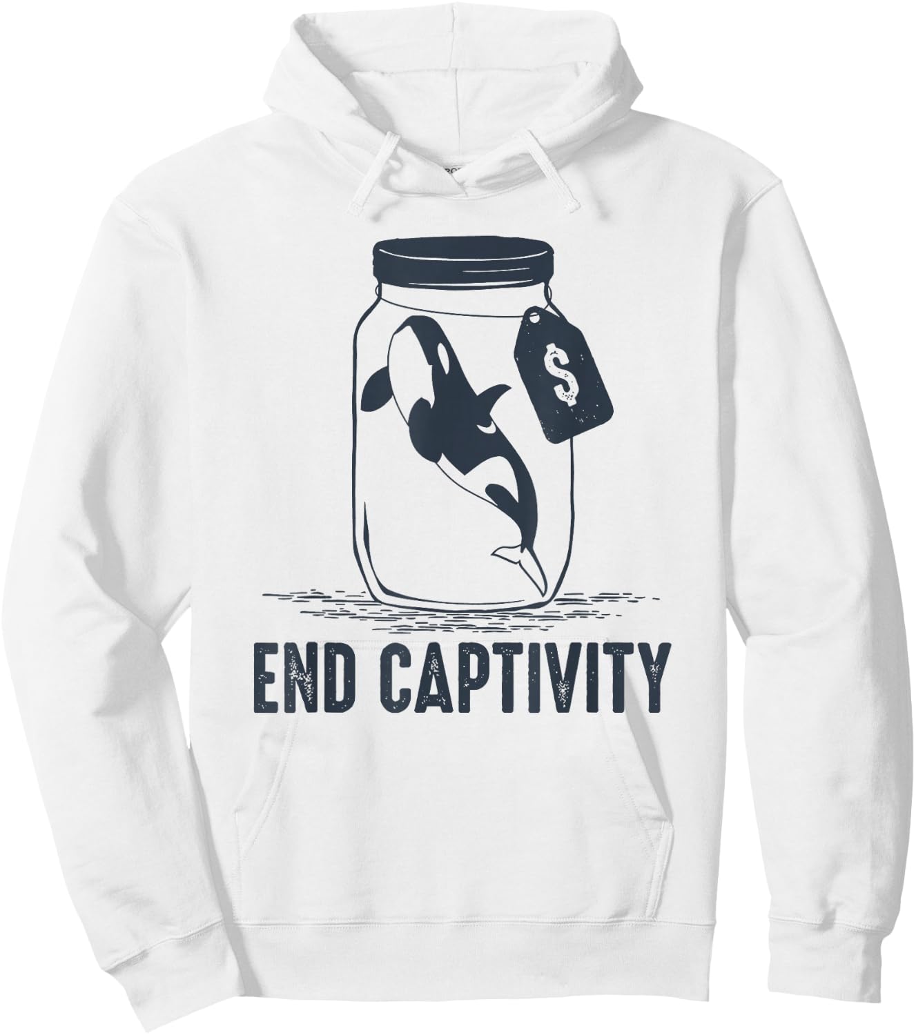 End Captivity - Free the Orca Whales Hoodie - Hoodie | White