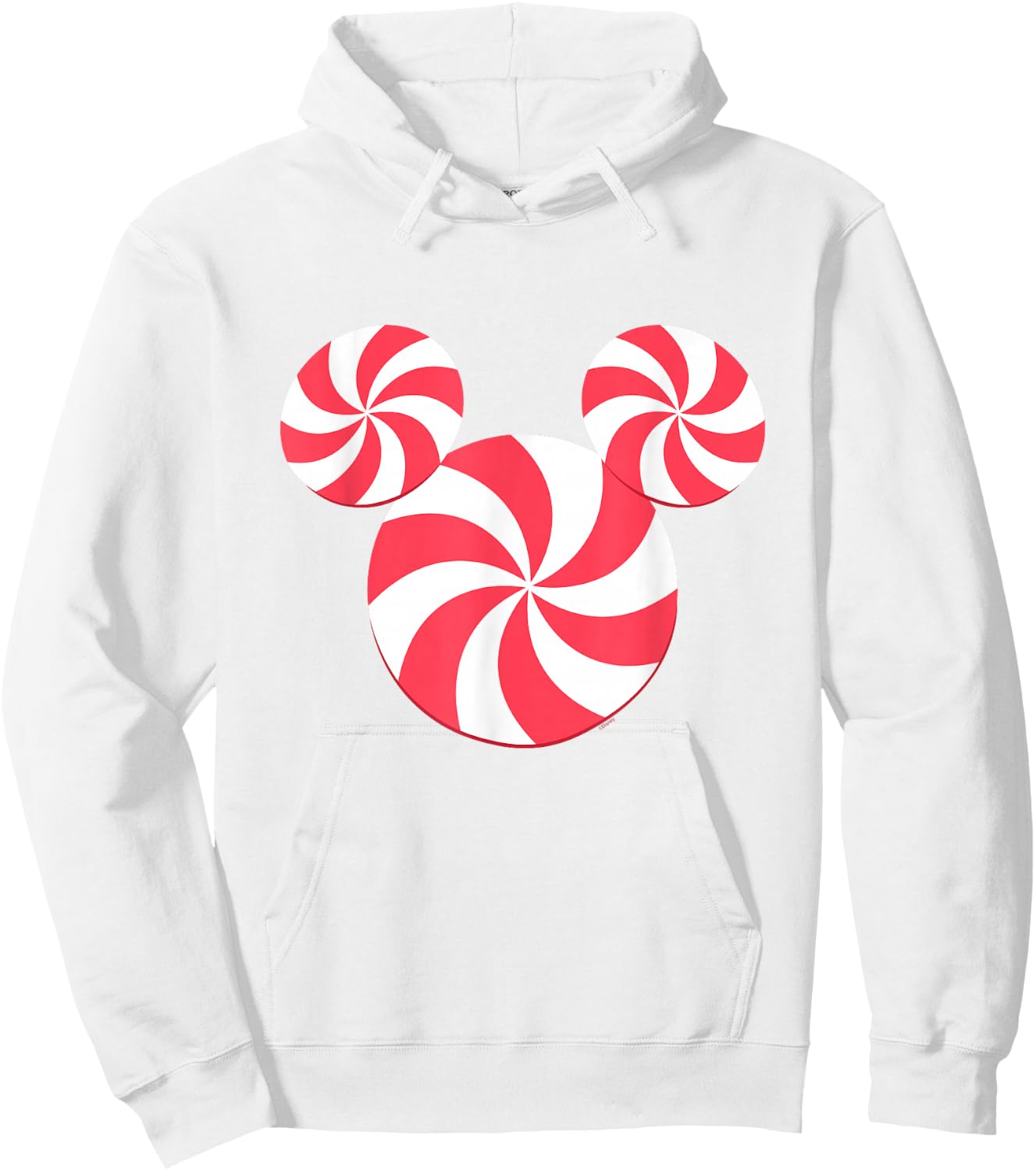 Disney Mickey Mouse Icon Christmas Peppermint Candy Holiday Hoodie - Hoodie | White