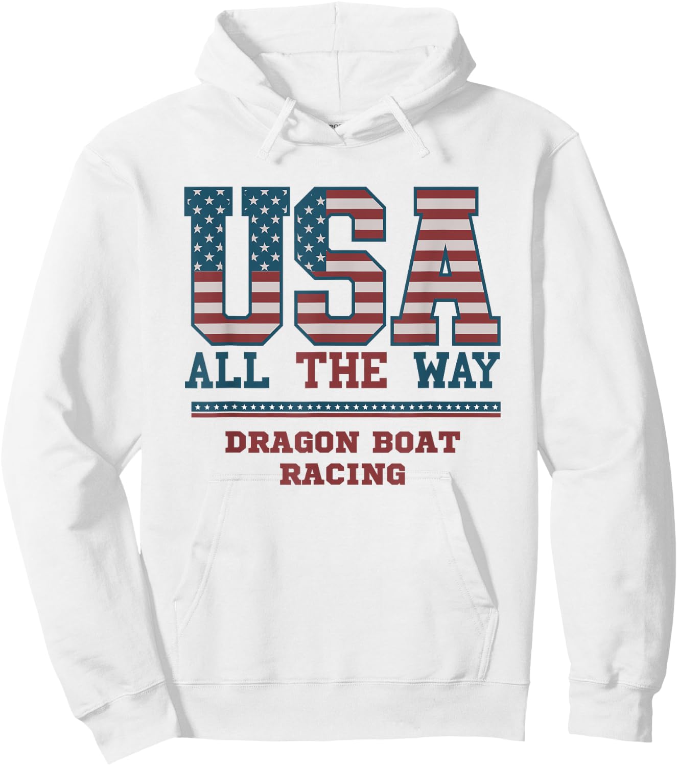 USA Flag Dragon Boat Racing Support All way Sport Women Men Hoodie - Hoodie | White