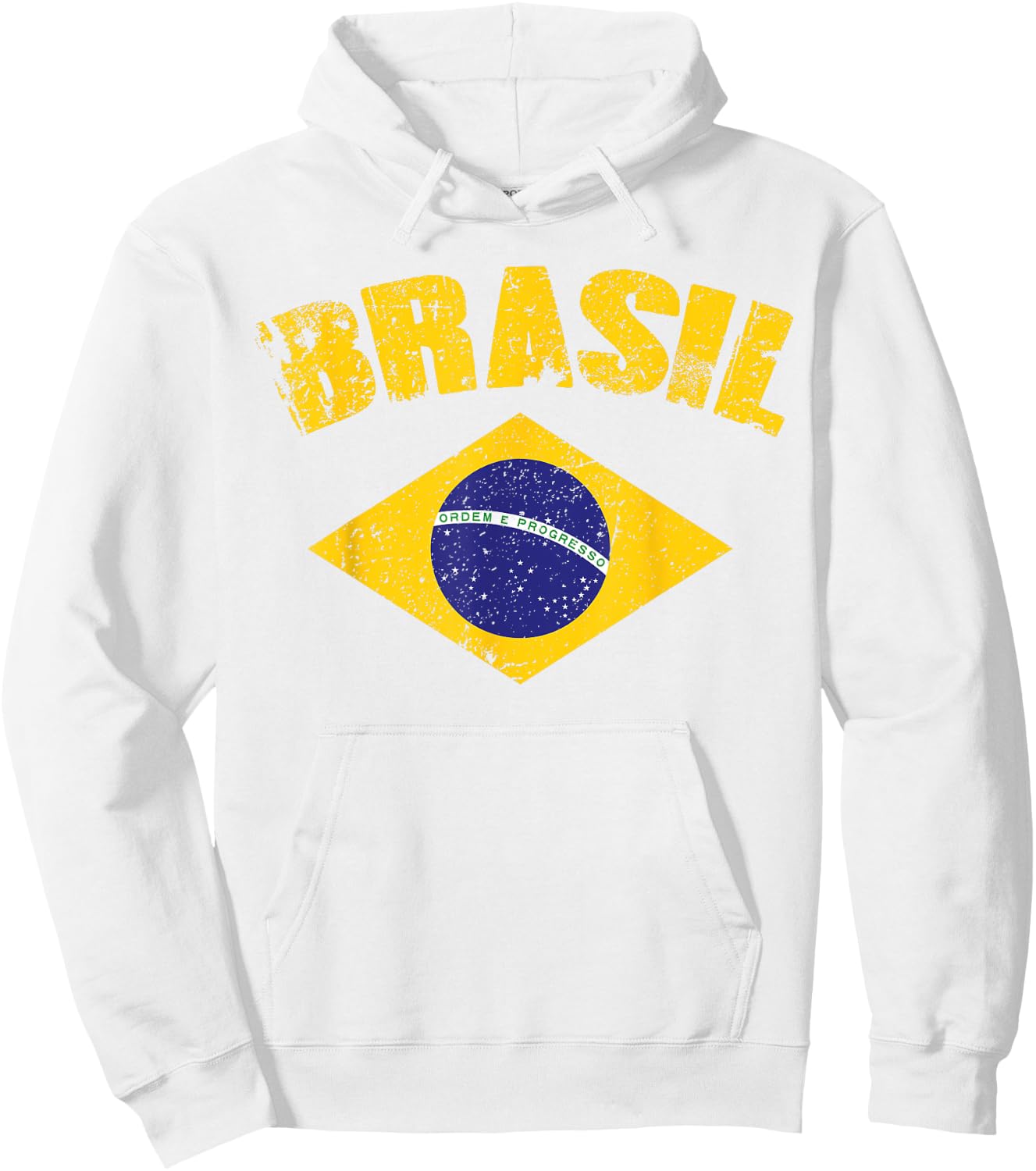 Brasilianische Nationalflagge Vintage Patriotischer Fußball Brasilien Hoodie - Hoodie | White
