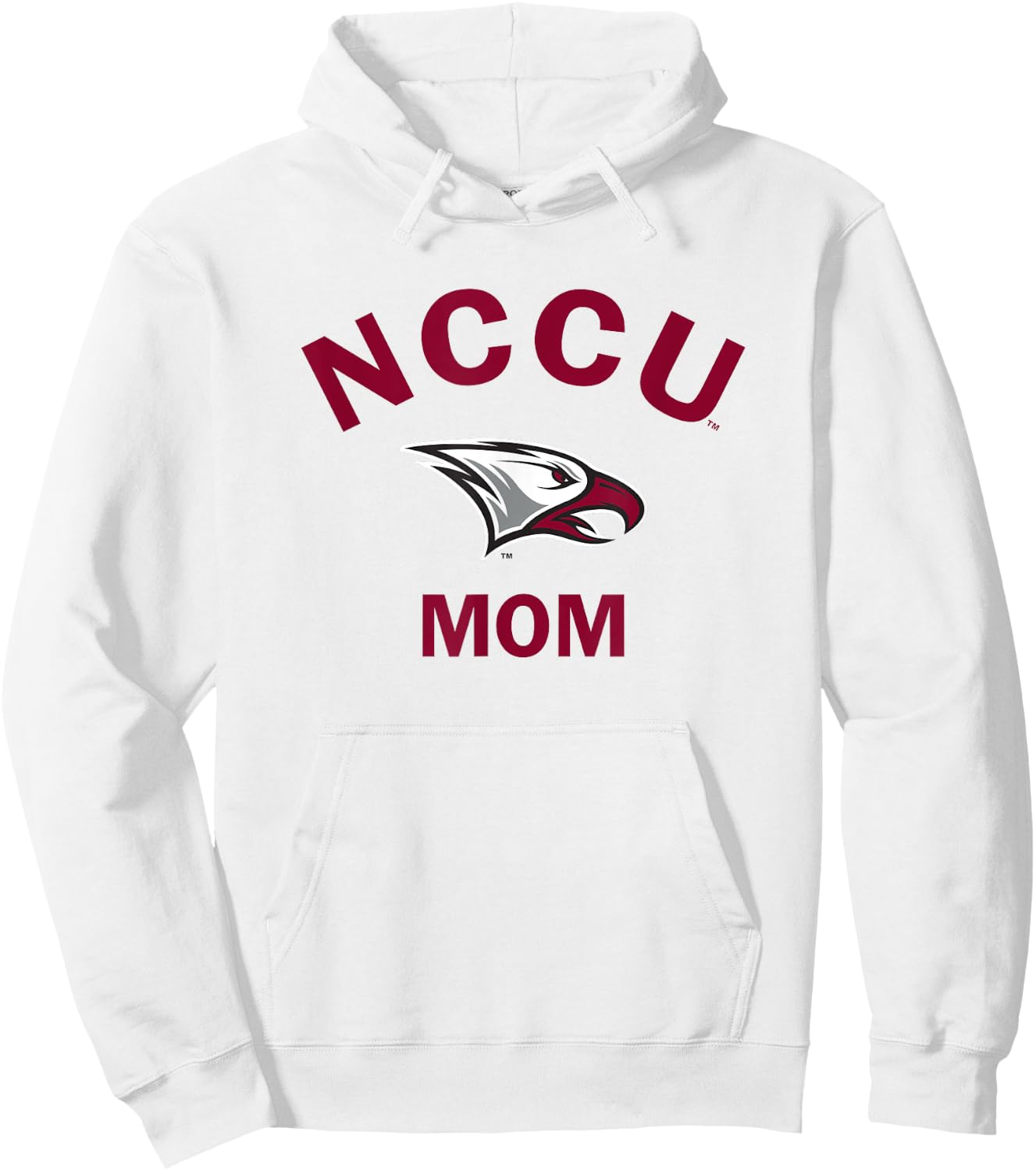 North Carolina Central NCCU Eagle Arched Mom Hoodie - Hoodie | White