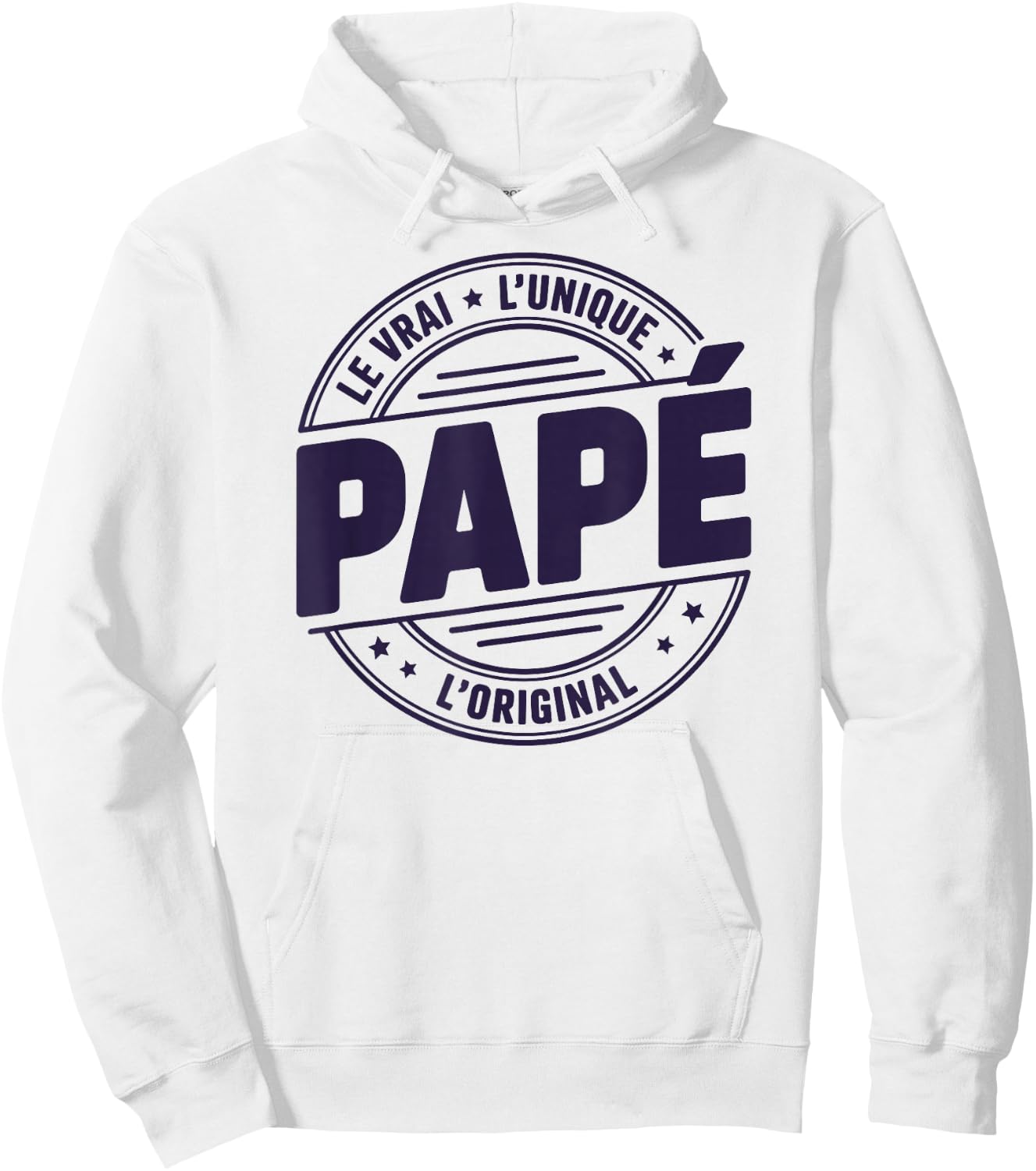 Papé Vrai Unique Original Fete des Peres Motif Papé Hoodie - Hoodie | White