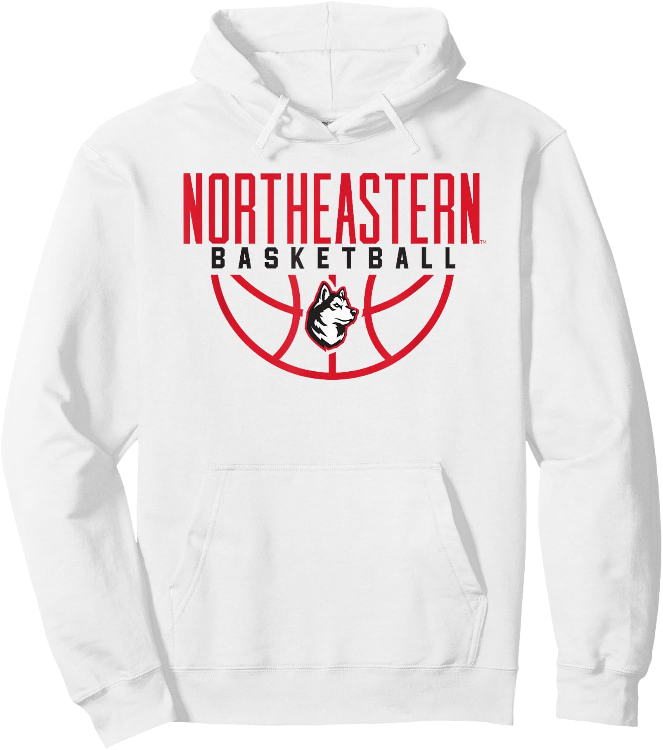 Northeastern University NEU Huskies Basketball Arch Hoodie - Hoodie | White