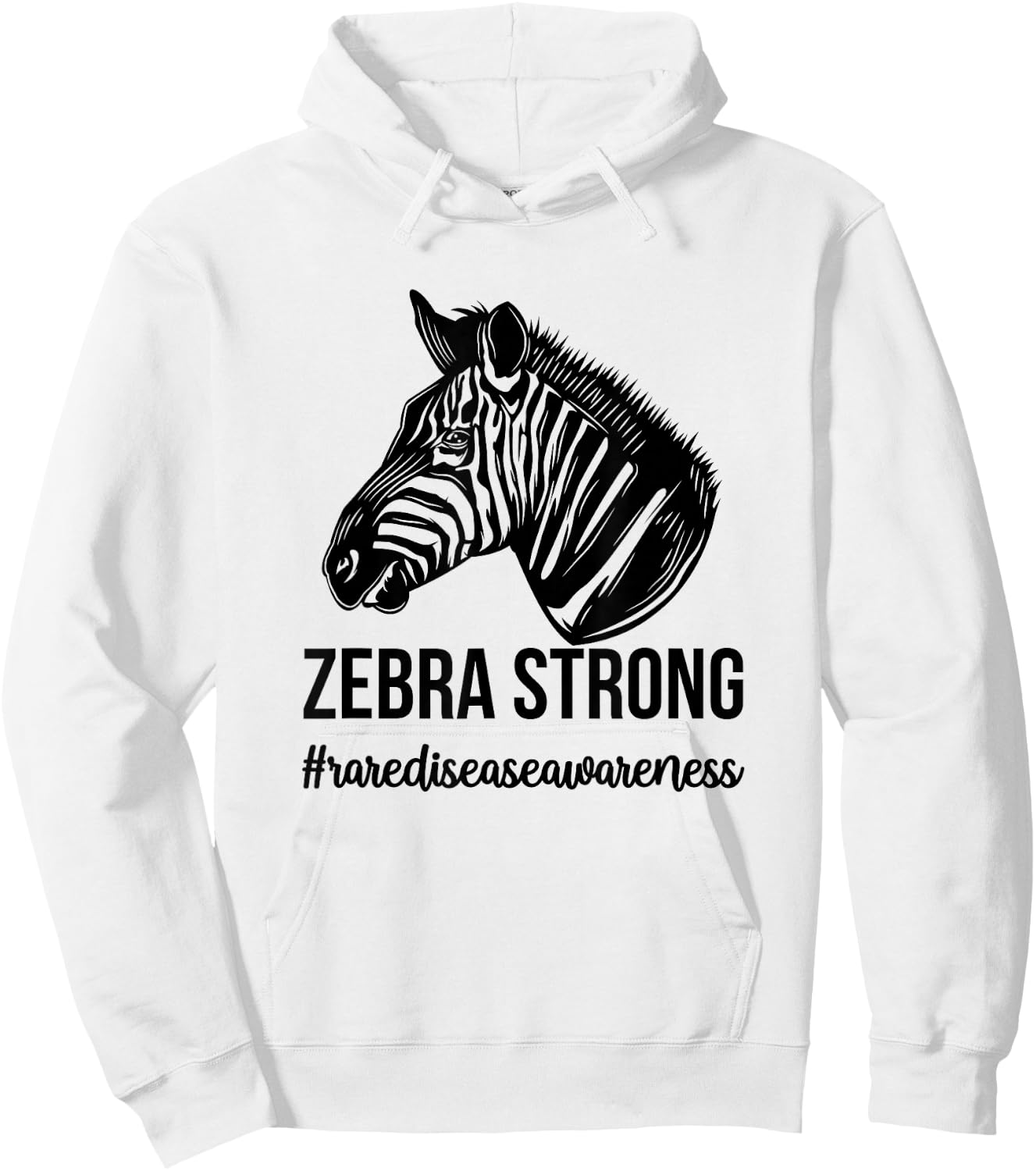 Zebra Strong Rare Disease Warrior Rare Disease Awareness Hoodie - Hoodie | White
