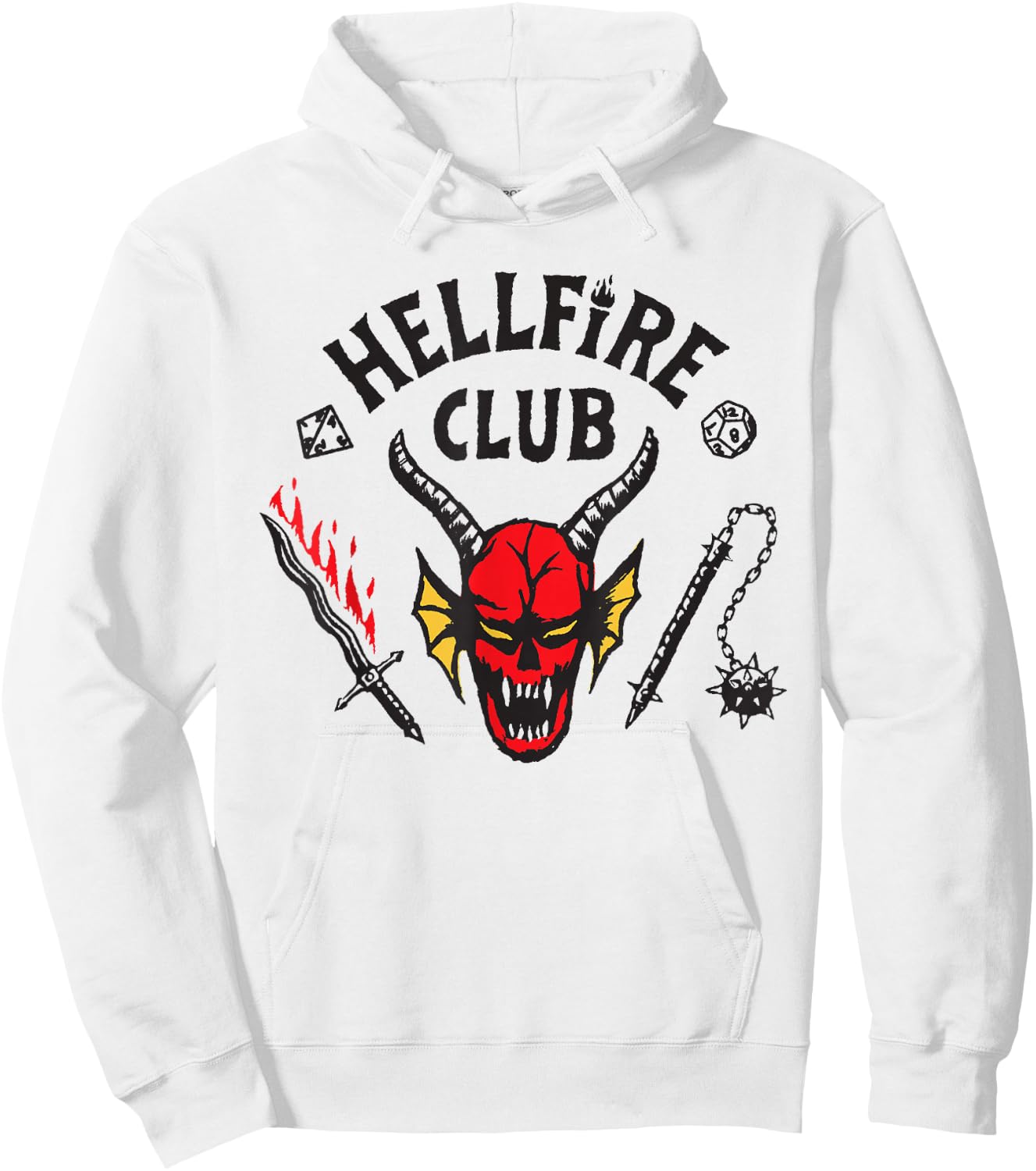 Stranger Things Hellfire Logo , white, S Hoodie - Hoodie | White