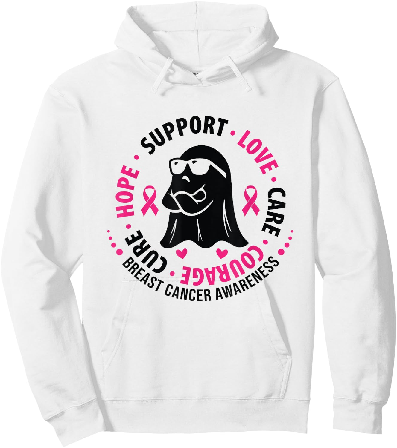 Fight Breast Survivor American Flag Breast Cancer Awareness Hoodie - Hoodie | White