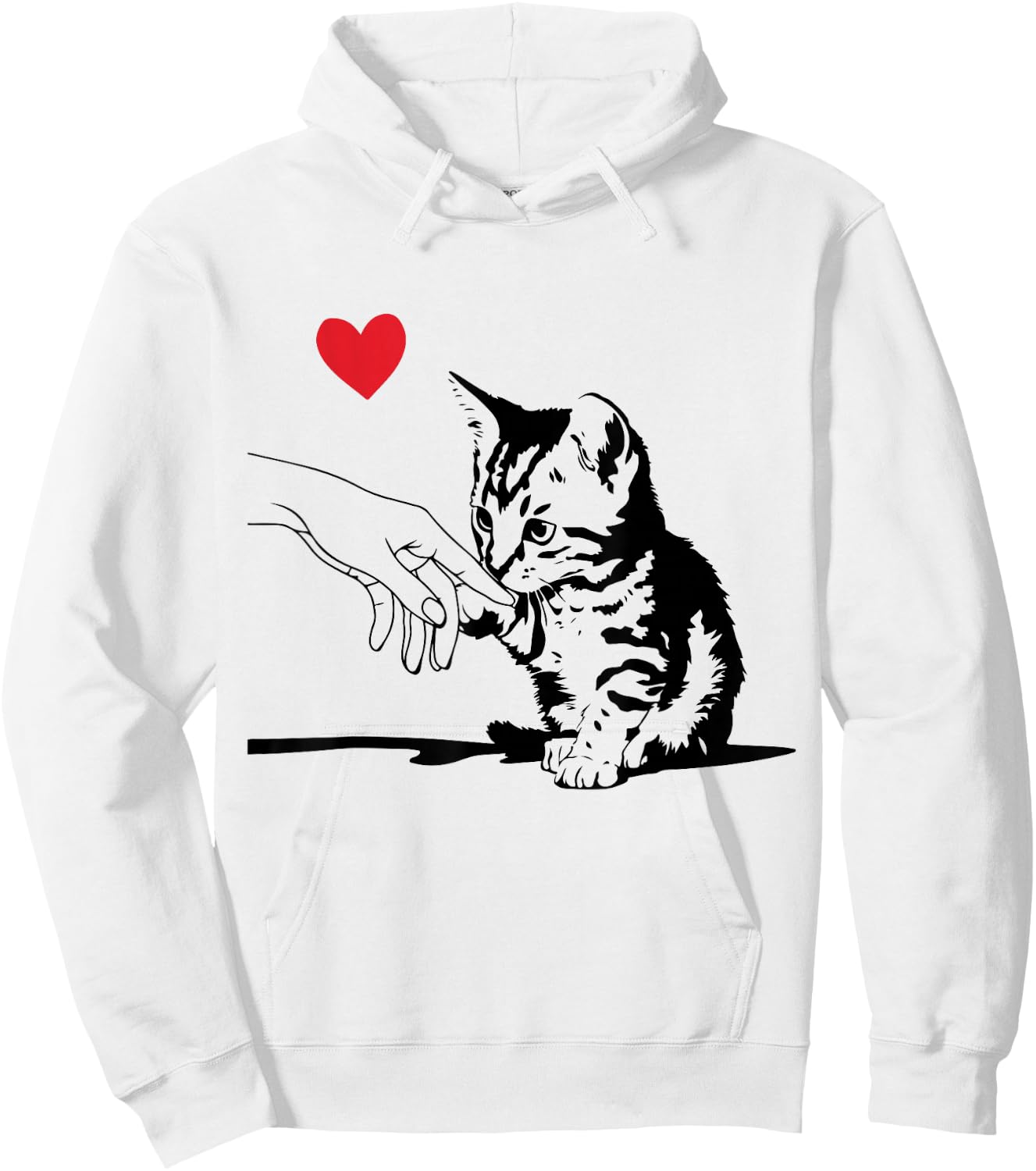 Cute Tabby Cat Love Heart Kitten Mom Dad Toddler Lover Gift Hoodie - Hoodie | White