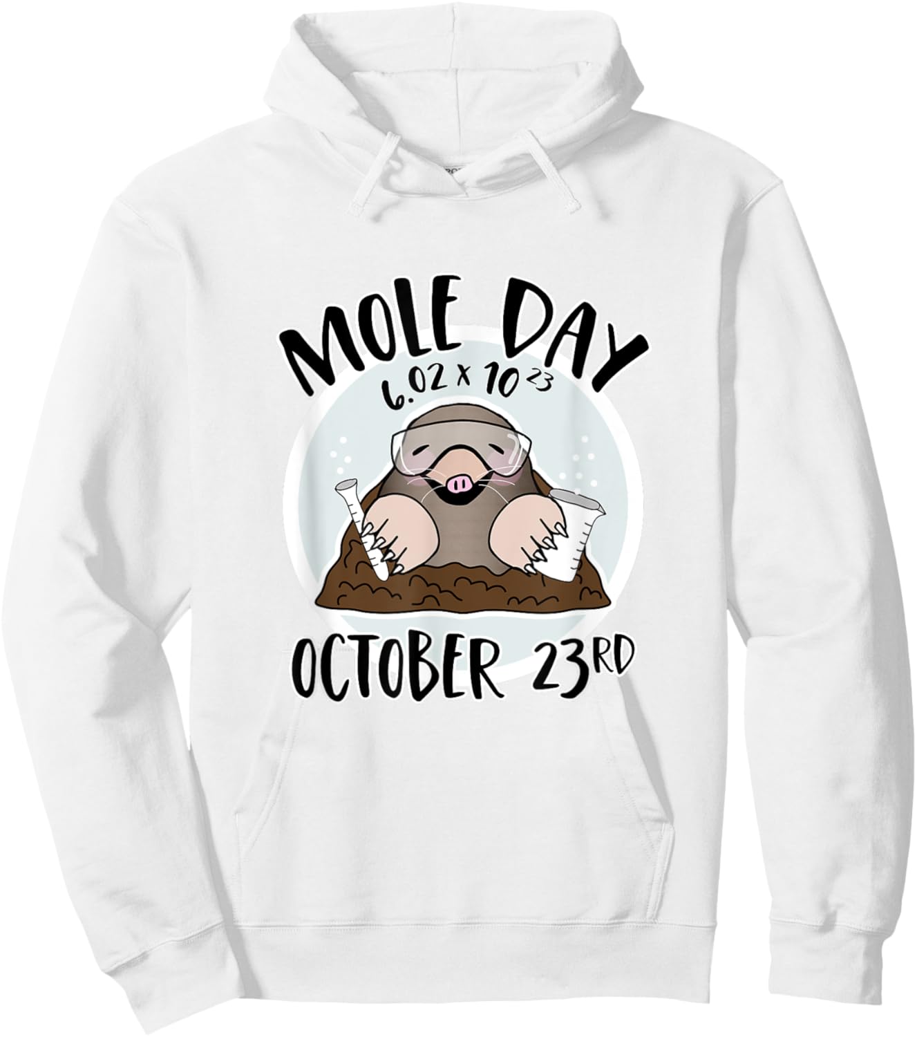 October 23rd National Mole Day Avogadro's Number Hoodie - Hoodie | White
