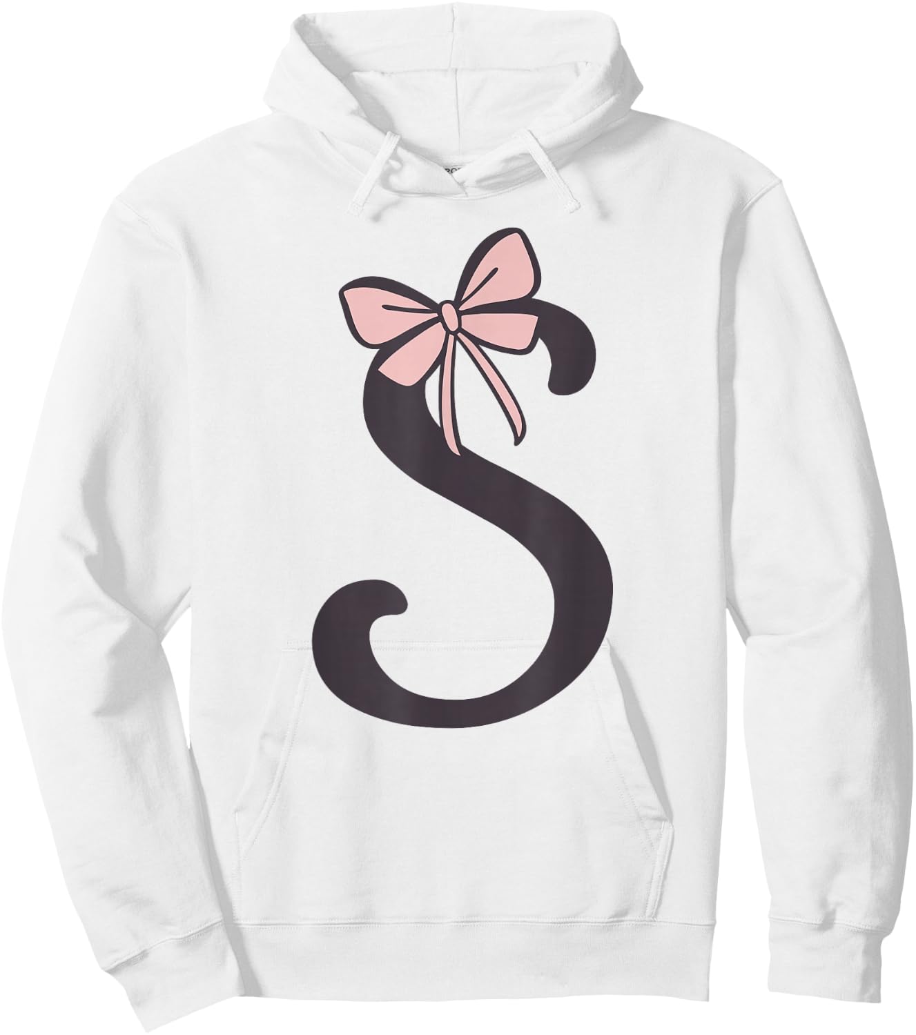 Anfangsbuchstabe S Buchstabe S mit Schleife Altrosa Pink Hoodie - Hoodie | White