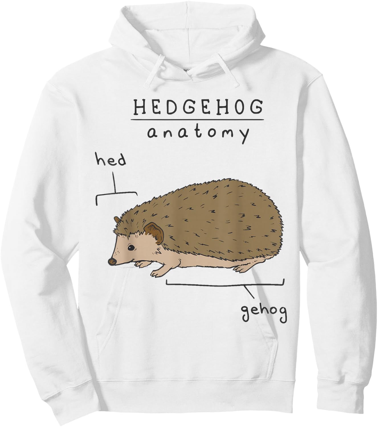 Funny Anatomy of a Hedgehog Hoodie - Hoodie | White
