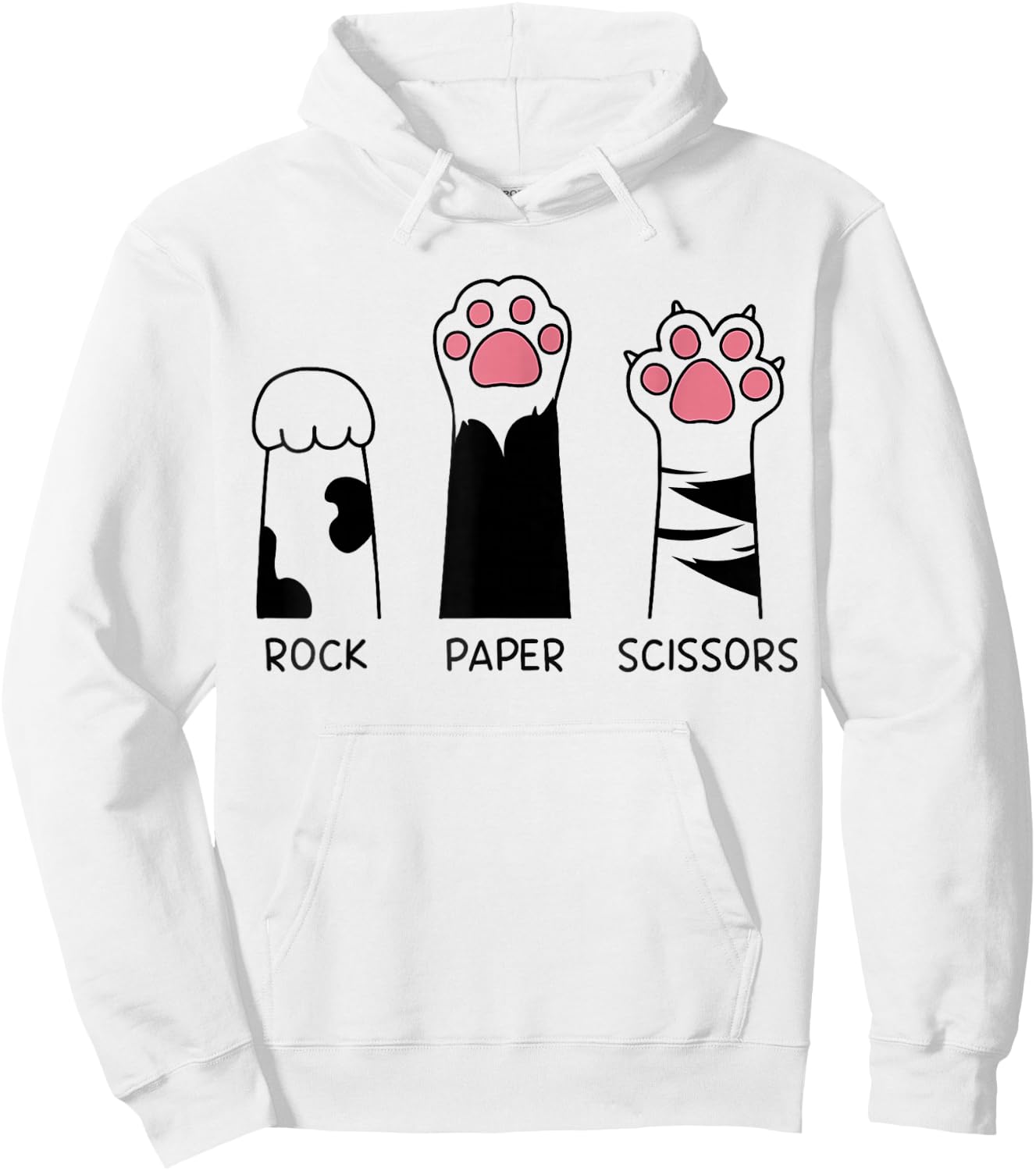 Rock Papierschere Katze Pfoten Niedlich Kätzchen Liebhaber Katze Hoodie - Hoodie | White
