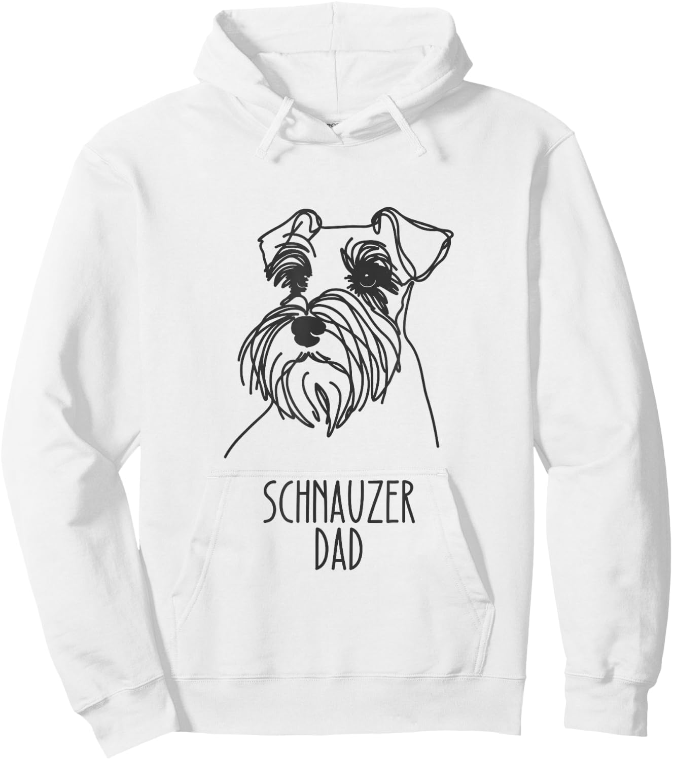 Line Art Best Dog Dad Men - Schnauzer Hoodie - Hoodie | White
