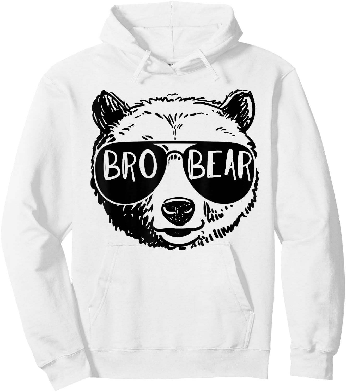 Brother Bear Face Sunglasses Leopard Print Father's Day Hoodie - Hoodie | White