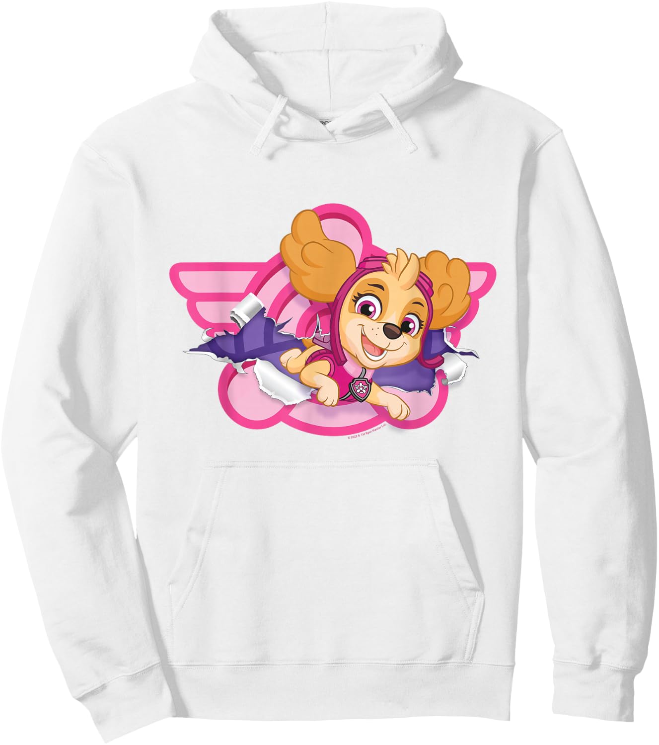 Paw Patrol Skye Cloud Torn Badge Hoodie - Hoodie | White
