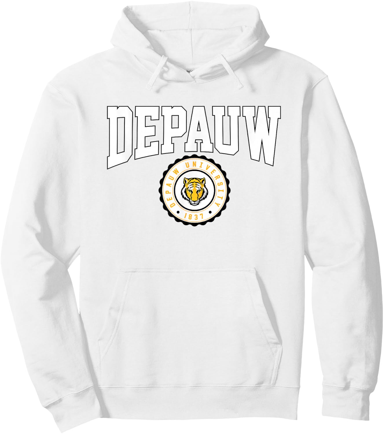 DePauw University Tigers Collegiate Seal Hoodie - Hoodie | White
