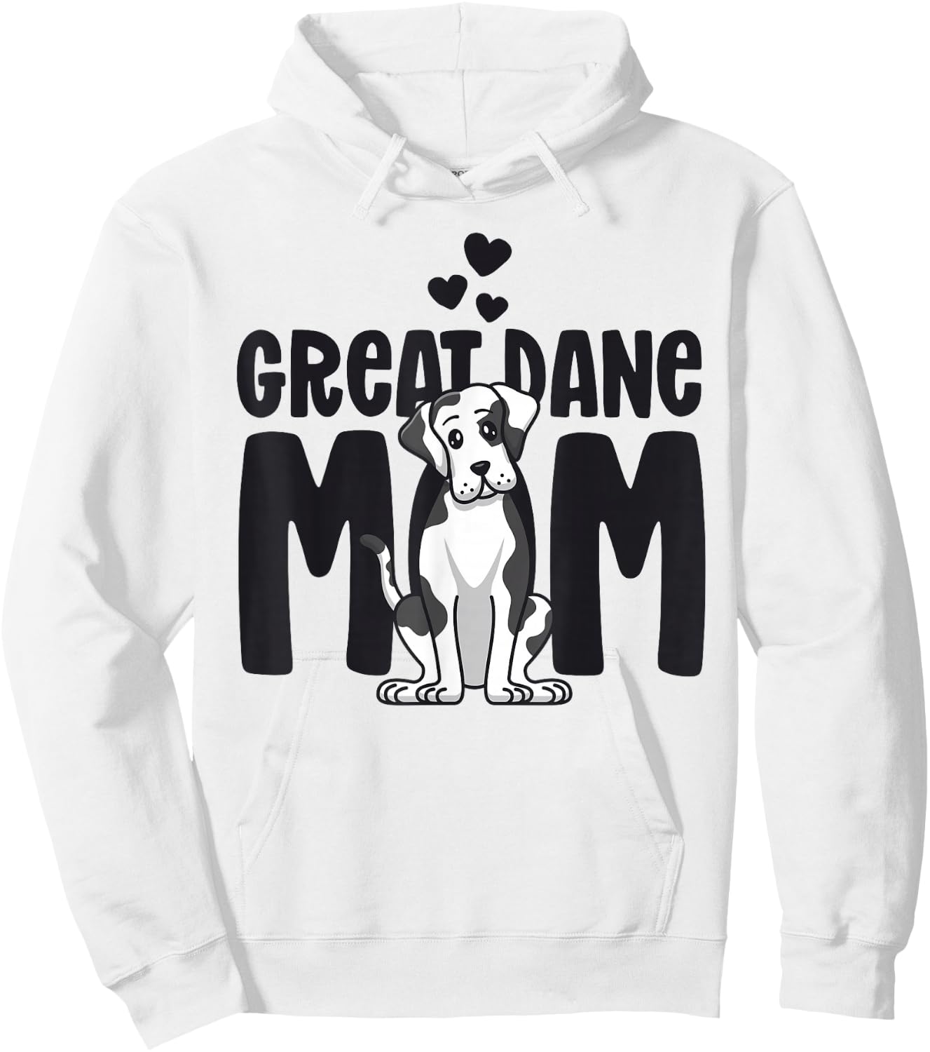 Great Dane Mom Harlequin Dog Mama Puppy Lover Owner Hoodie - Hoodie | White