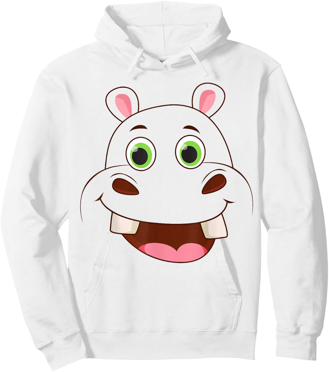 Cute Hippo Face Costume Animal Costume for Kids and Toddlers Hoodie - Hoodie | White