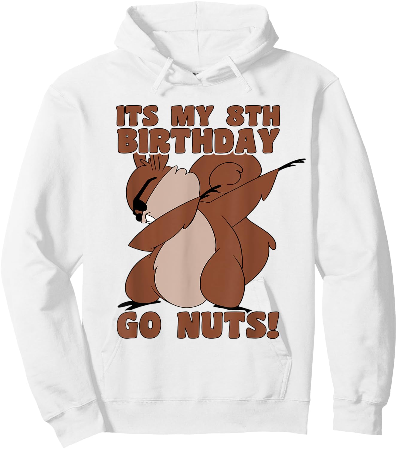 Happy 8th Birthday 8 Year Old Dab Squirrel 8th Birthday Hoodie - Hoodie | White