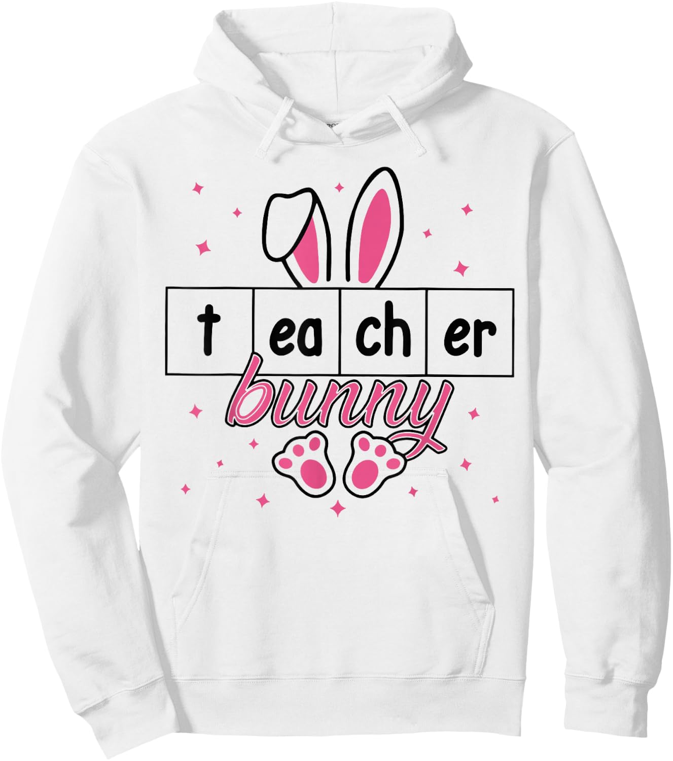 Reading Teacher Bunny Happy Easter Day Hoodie - Hoodie | White